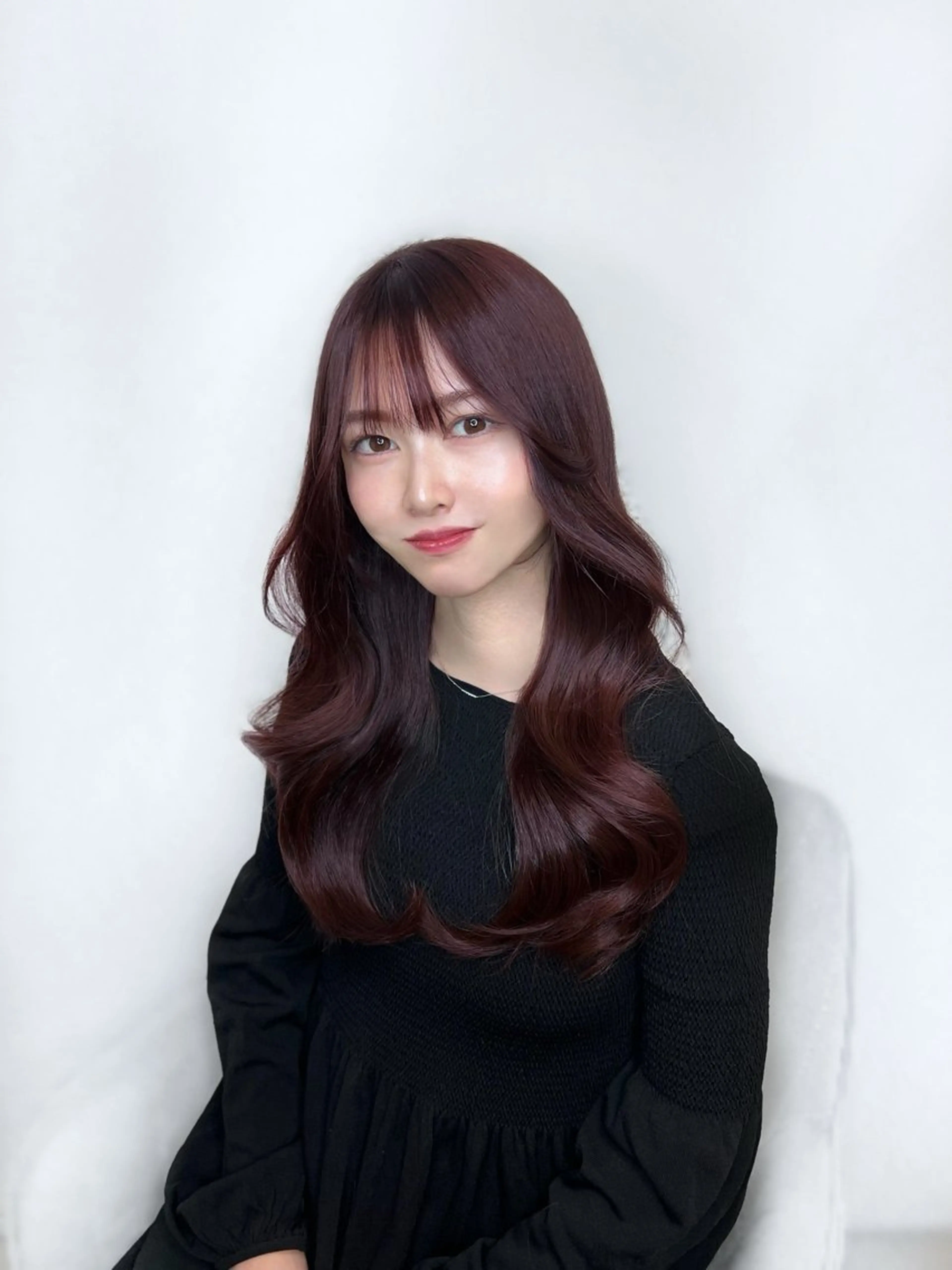 ロング カラー ヘアアレンジ ブラウンカラー パープルカラー パープルブラウン 韓国風ヘア レイヤーカット 🏅韓国ヘア/新宿/ レイヤー/KSukeのヘアスタイル