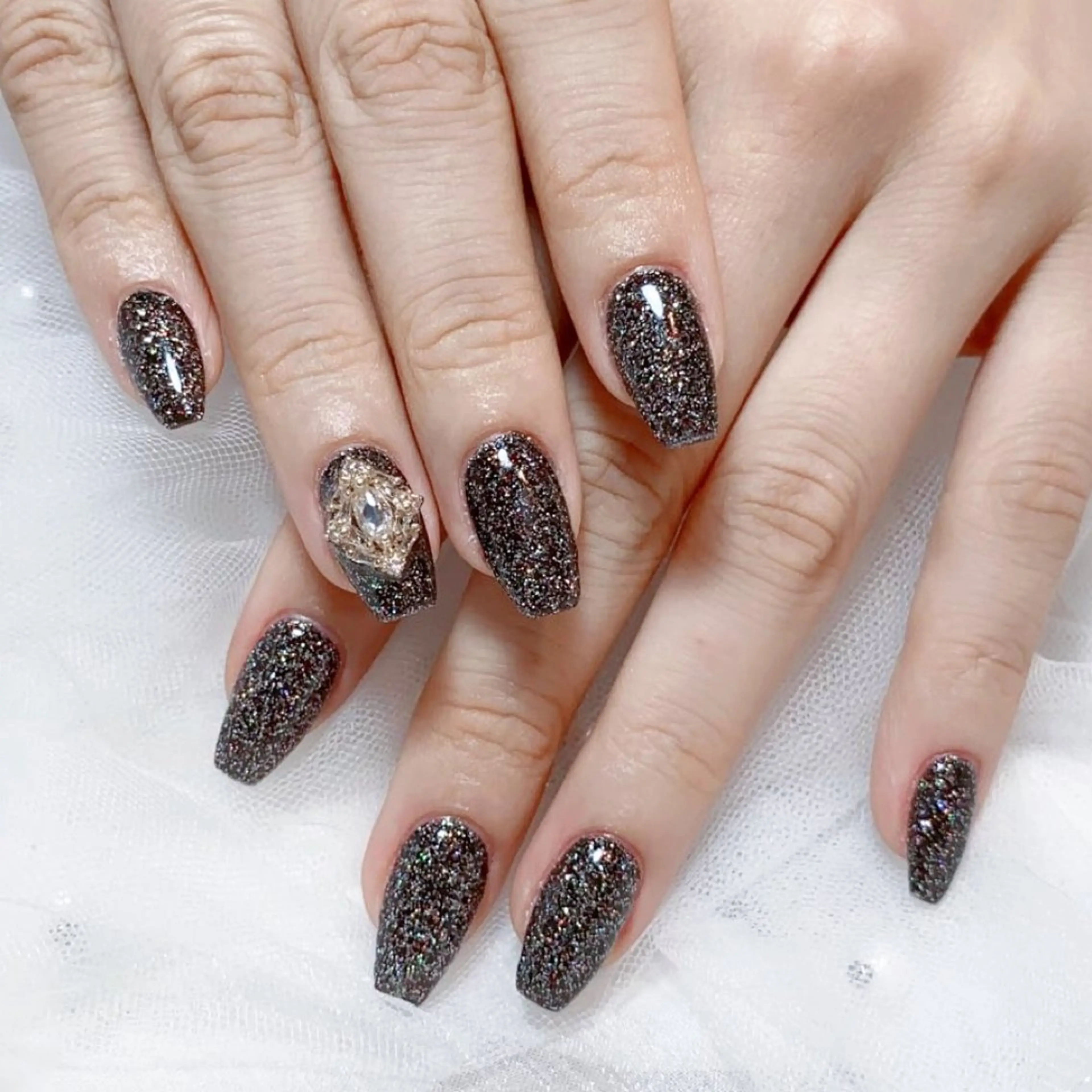 メンズ ネイル メンズ韓国風 アートネイル オーロラネイル ガーリー キラキラネイル Nail salon 木にいるのネイルデザイン