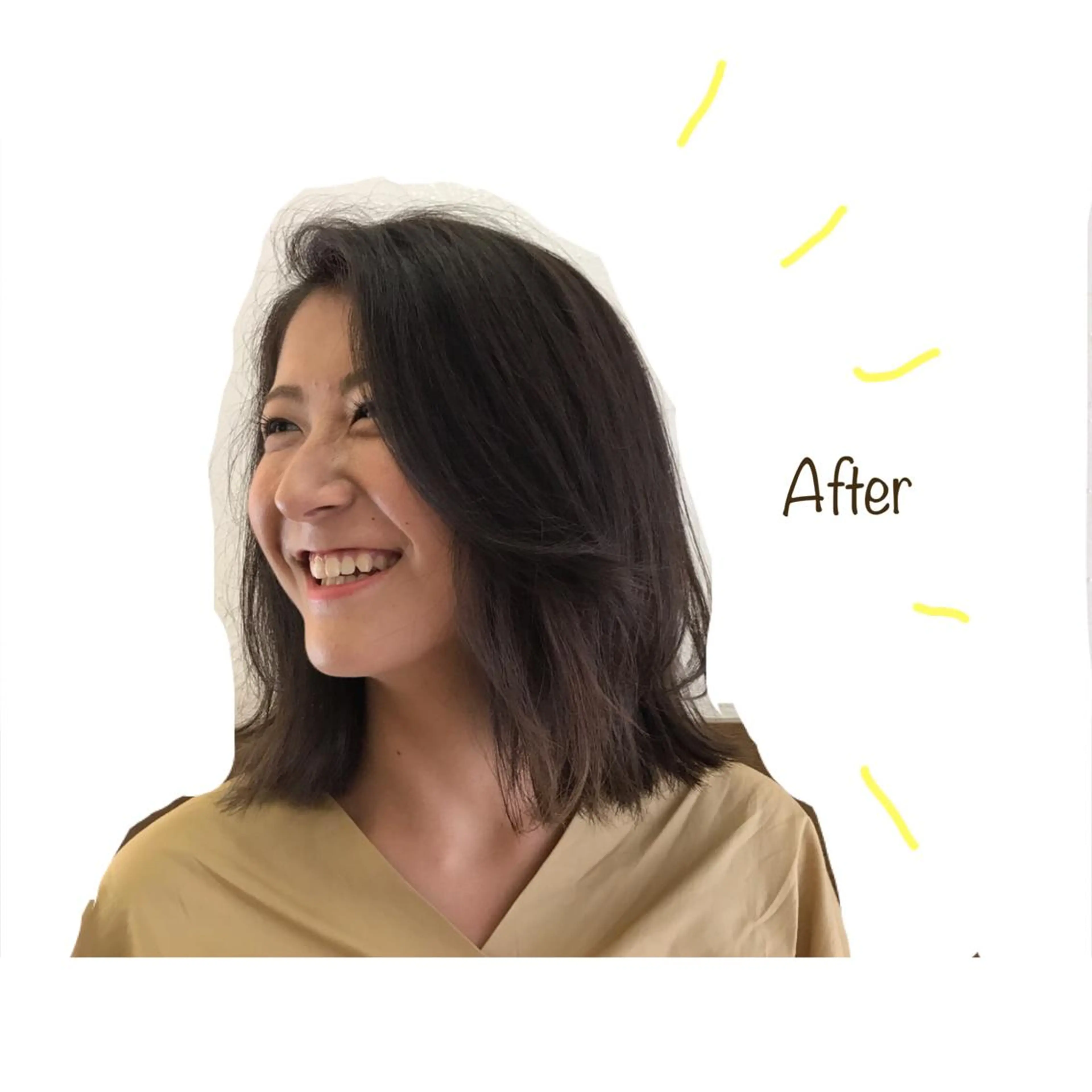 ミディアム カラー かねやす ゆなのヘアスタイル