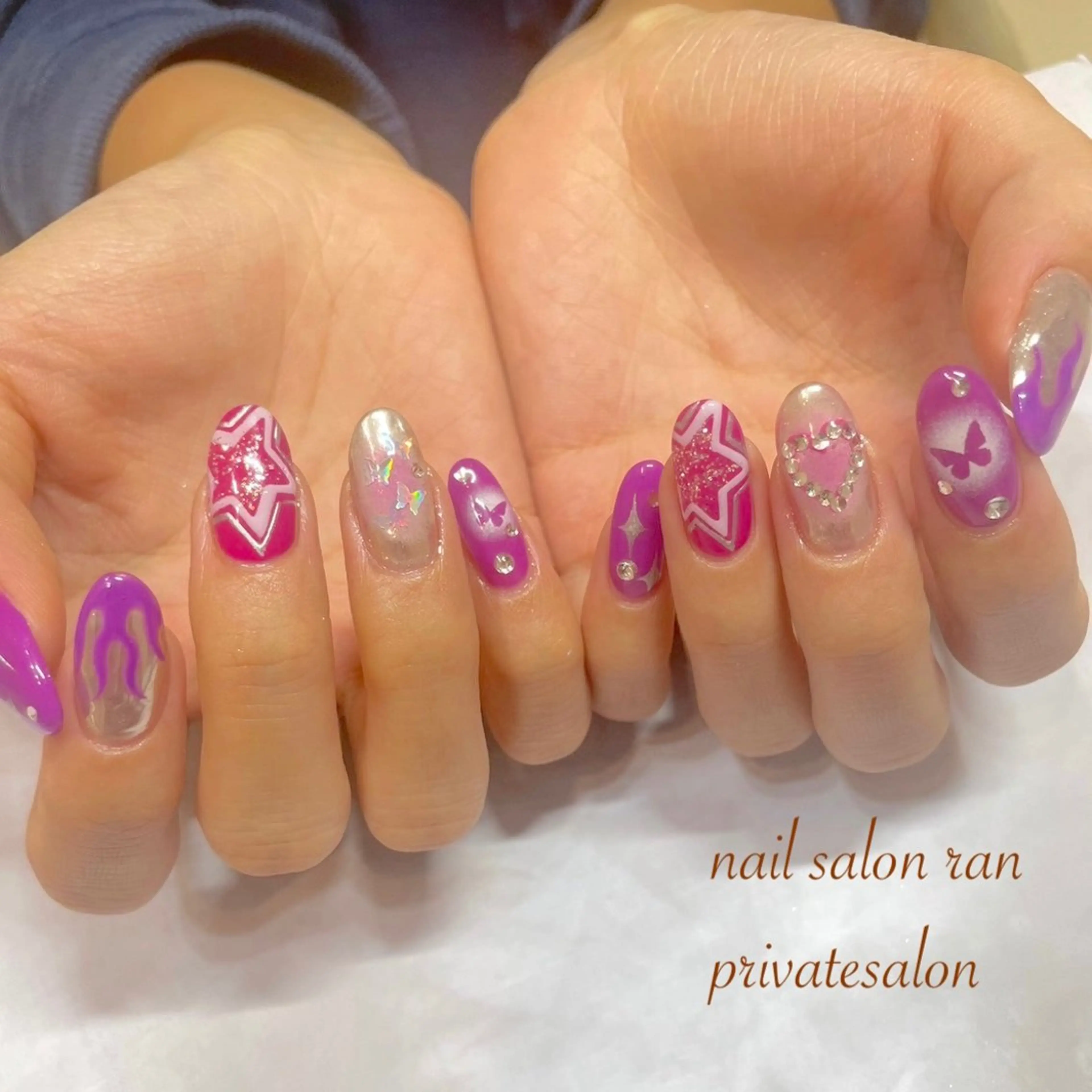 ネイル ピンク ハンドネイル ハンドケア nailsalon ranのネイルデザイン