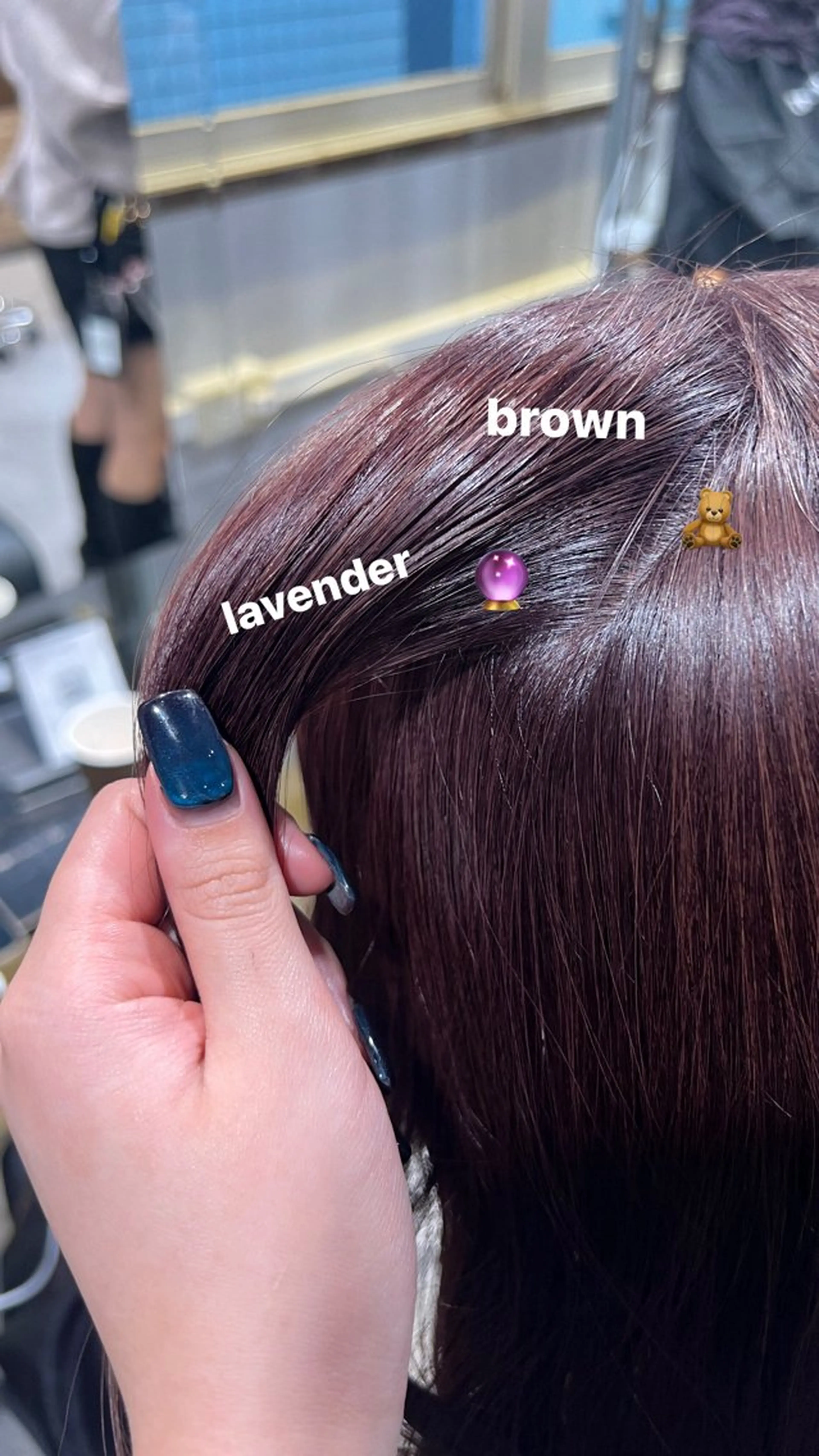 ロング カラー ヘアカラー 暗髪🩶ラベンダー/ ブルー/ユウナ🤍のヘアスタイル