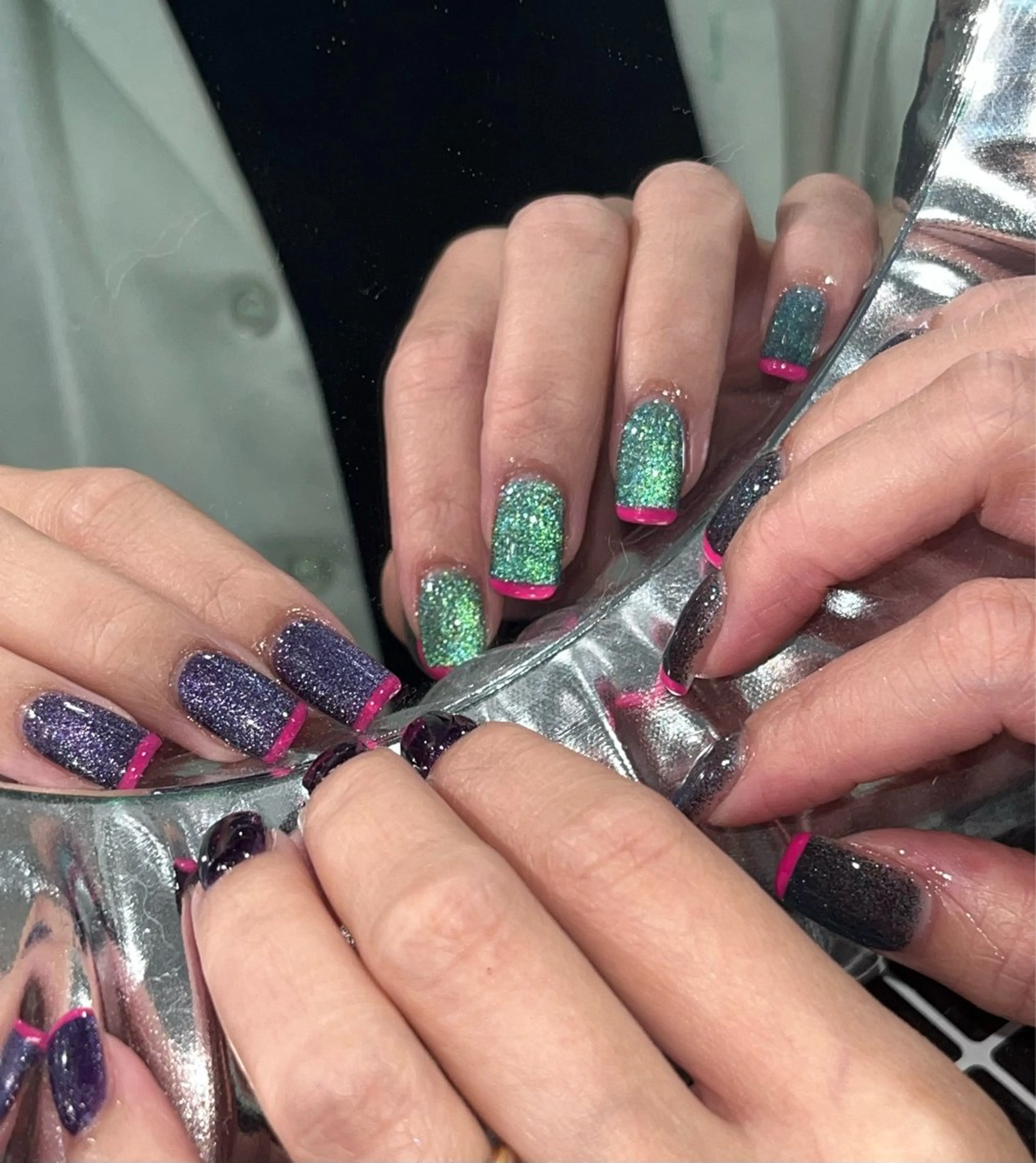 ネイル フラッシュネイル フレンチネイル マグネットネイル ハンドネイル NailByua 武蔵新城徒歩4分のネイルデザイン