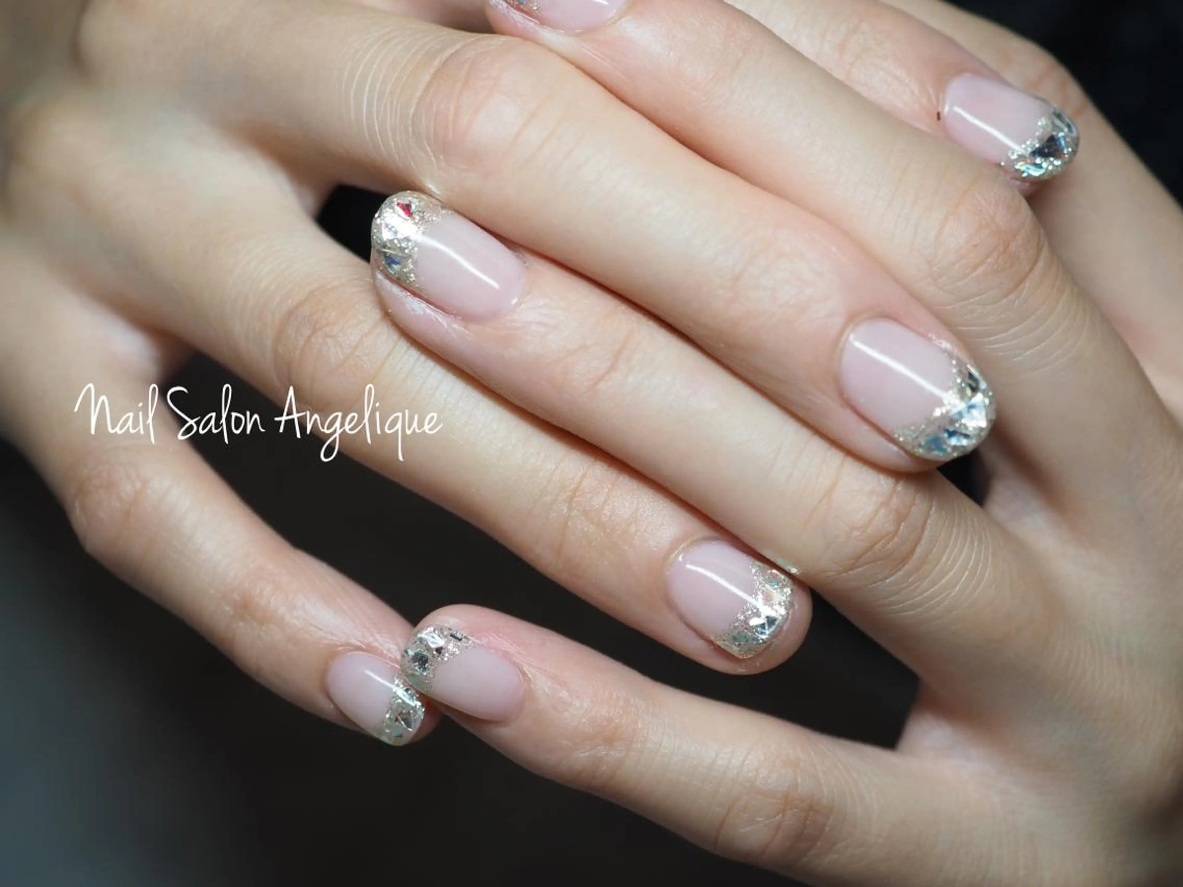 ネイル フレンチネイル ガラスフレンチ ハンドネイル Nailist Rumiのネイルデザイン