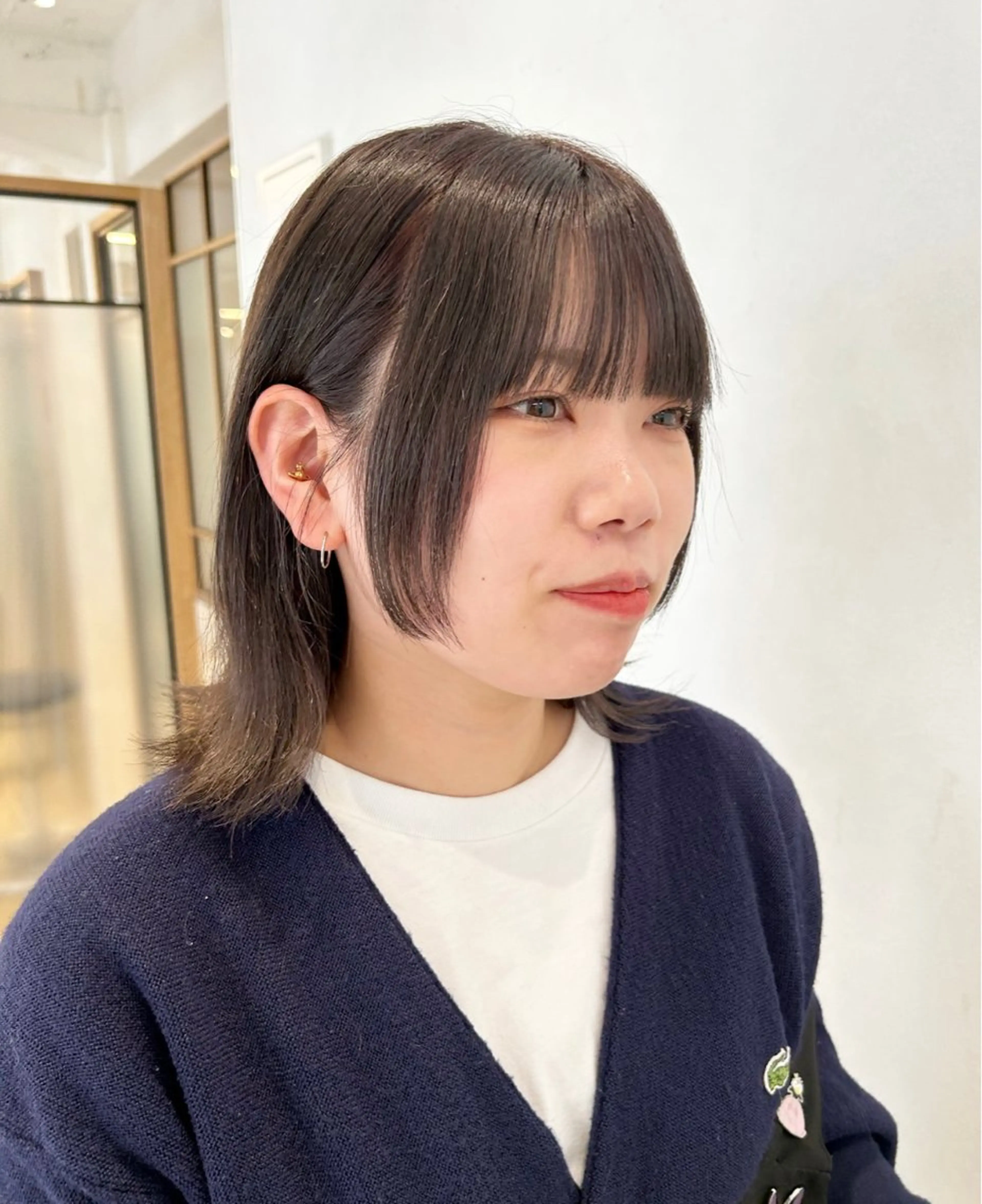 ミディアム 顔周りカット 姫カット カット ヘアカラー ゆうき あすかのヘアスタイル