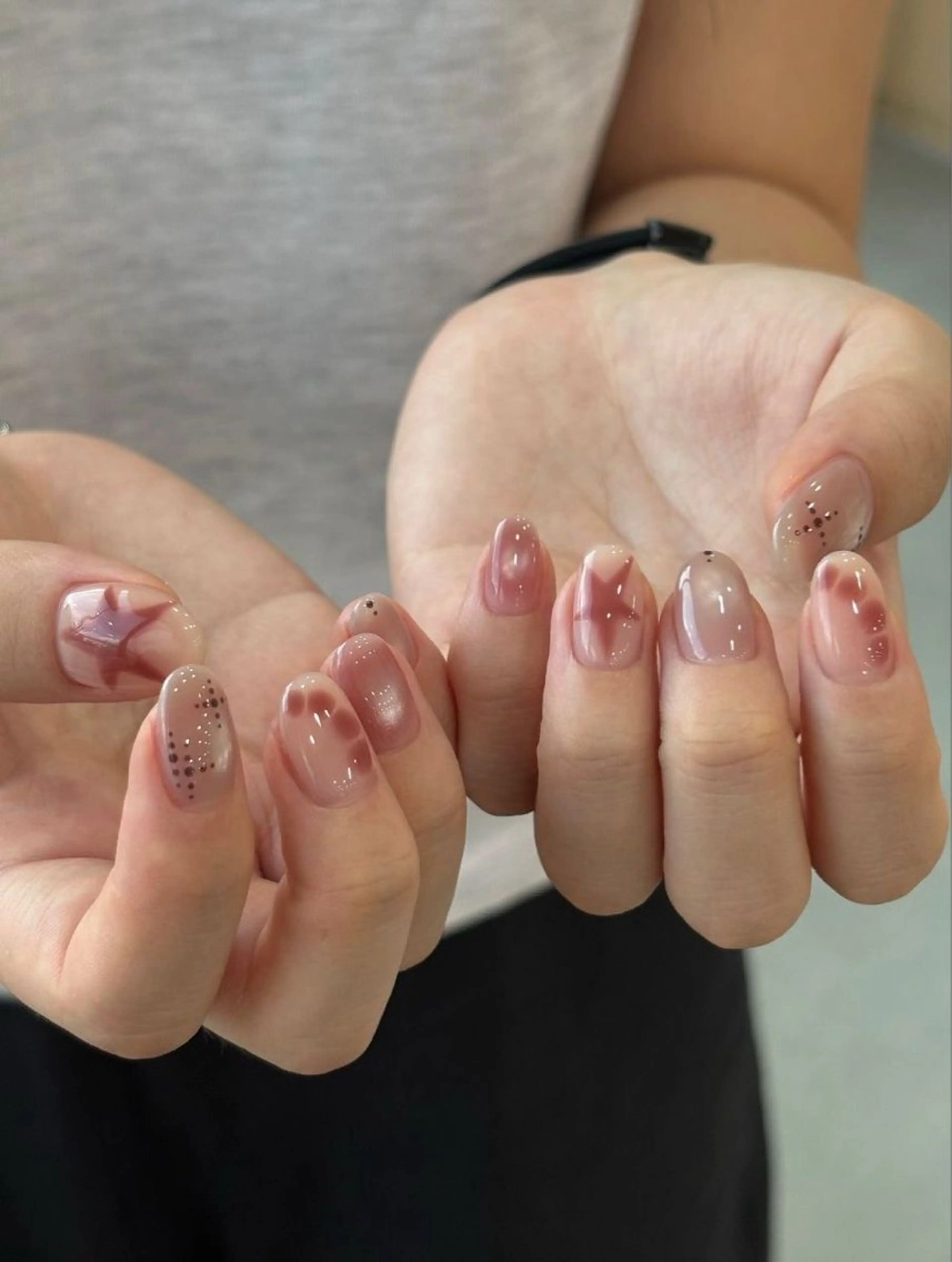 ネイル 韓国ネイル 持ち込み ニュアンスネイル ネイルチップ 冬ネイル RINN ANA.CHUOのネイルデザイン