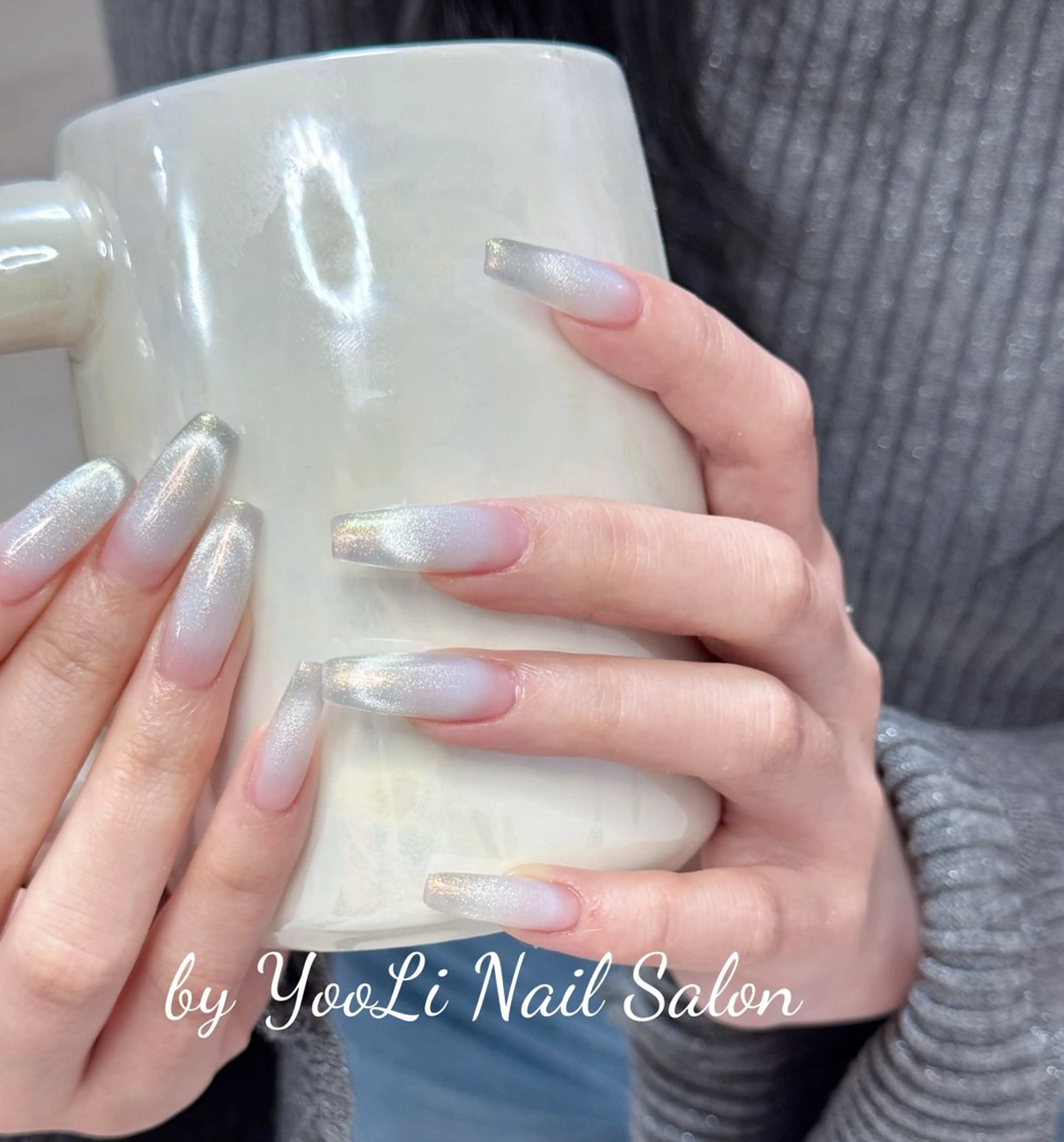 ネイル アートネイル オーロラネイル チークネイル フレンチネイル ガラスフレンチ ハンドネイル 🎀🎀YooLi Nail Salonのネイルデザイン