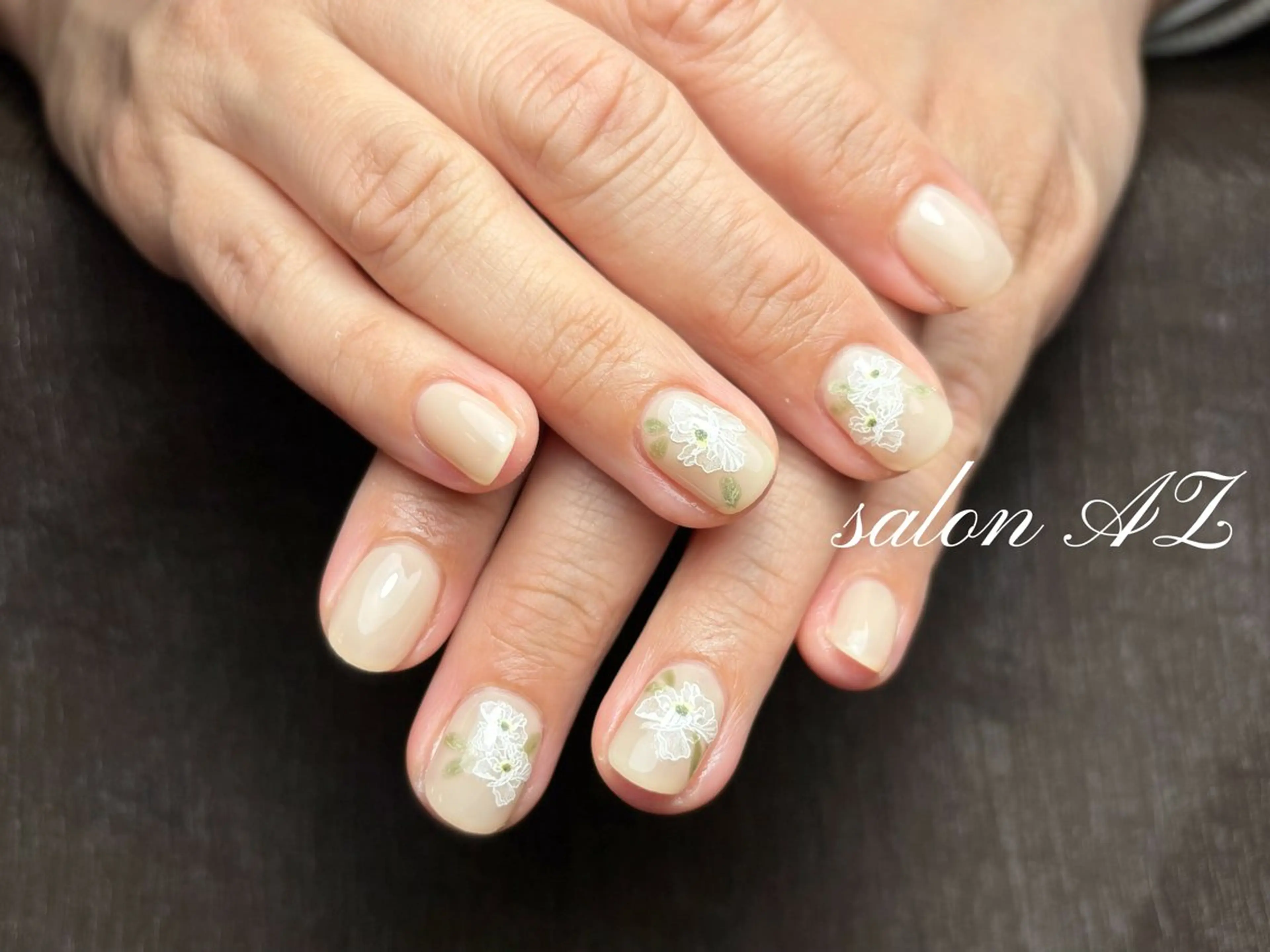 ネイル 桜ネイル 長さ出し フットネイル フレンチネイル ジェルネイル ハンドネイル salon AZのネイルデザイン