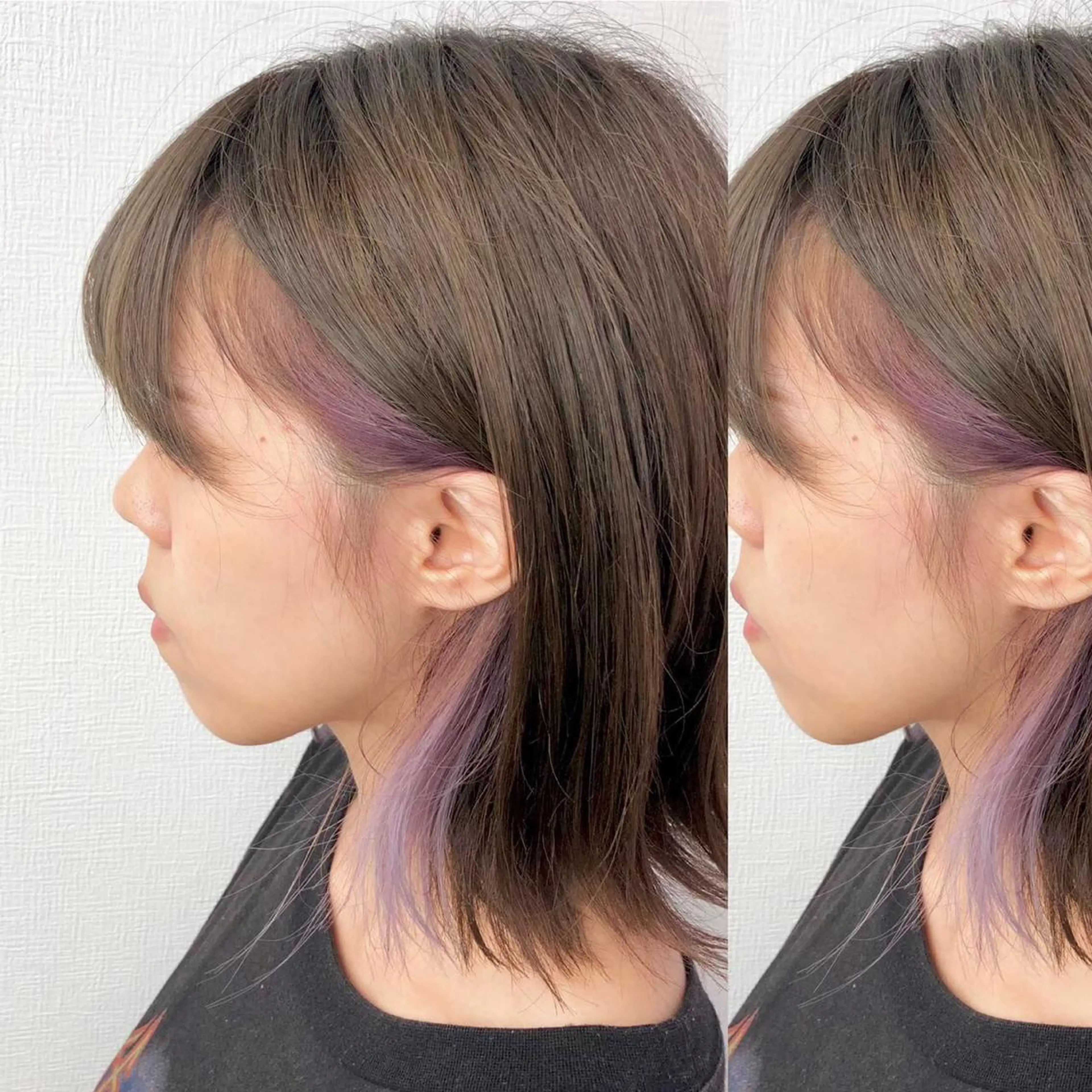 ミディアム カラー JuNブリーチに 縮毛矯正するプロのヘアスタイル