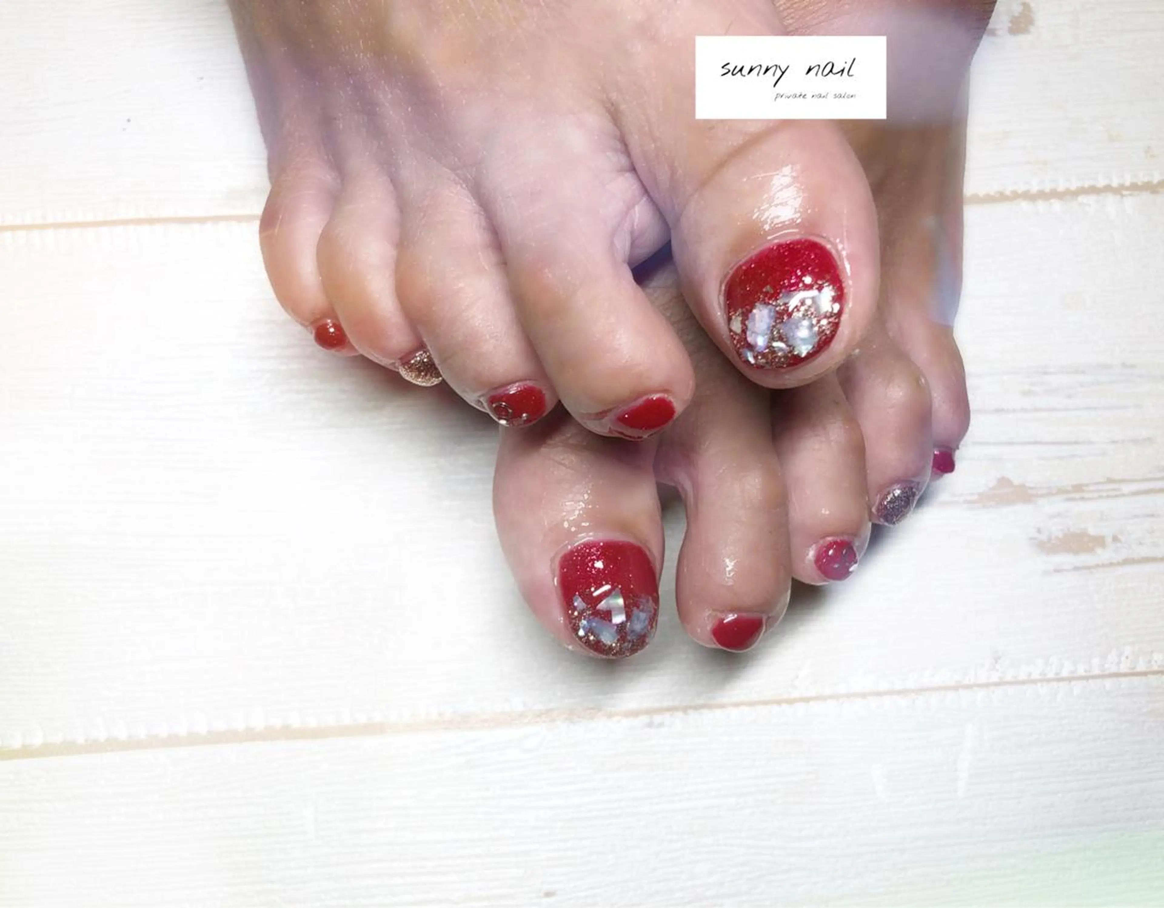 ネイル ボルドー フットネイル ジェルネイル パラジェル 冬ネイル sunny nailのネイルデザイン