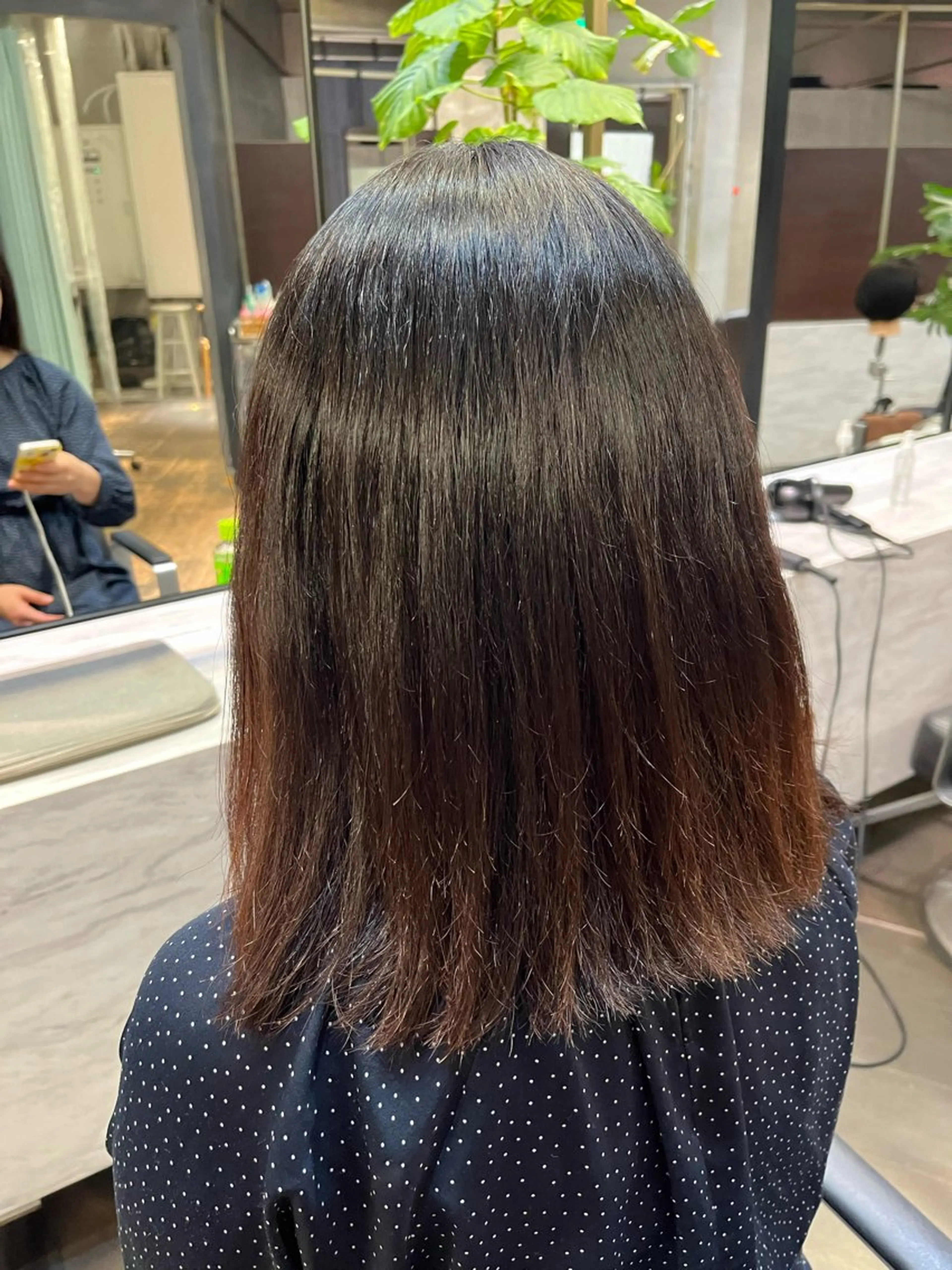 ミディアム パーマ ミディアムパーマ くせ毛 ストレートパーマ フクシマ ココのヘアスタイル