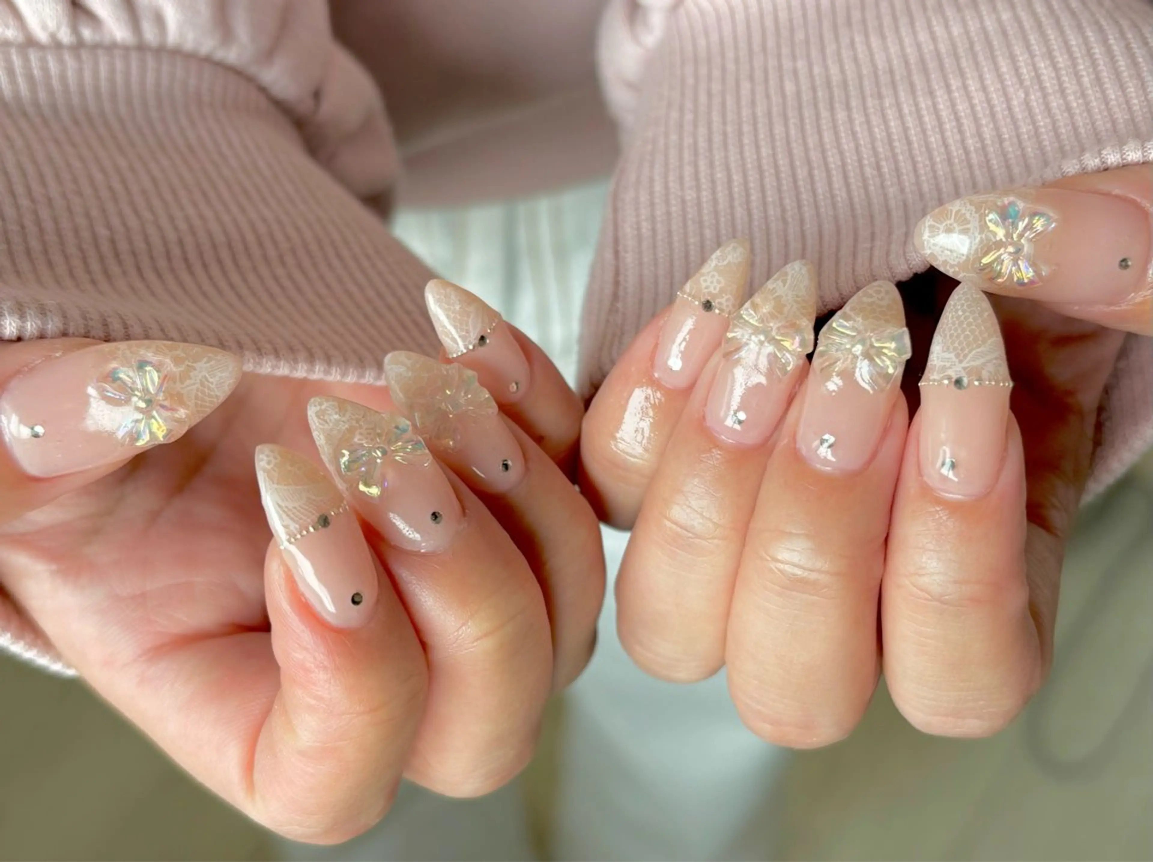 ネイル レース ワンホンネイル ハンドネイル epanouir mihoのネイルデザイン