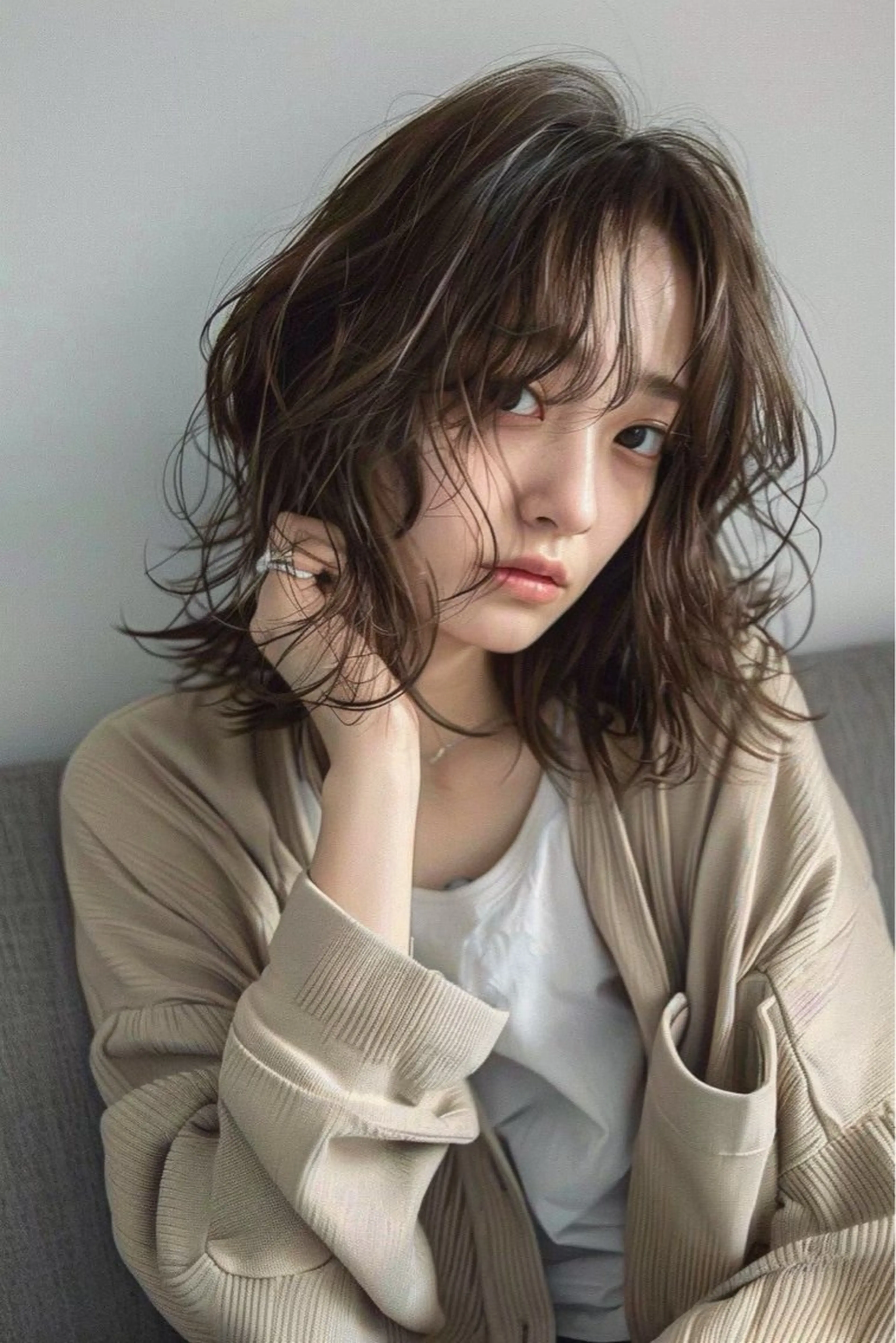 ミディアム カラー カット ヘアカラー トリートメント 学割クーポンあり/ 透け感カラーYUTOのヘアスタイル