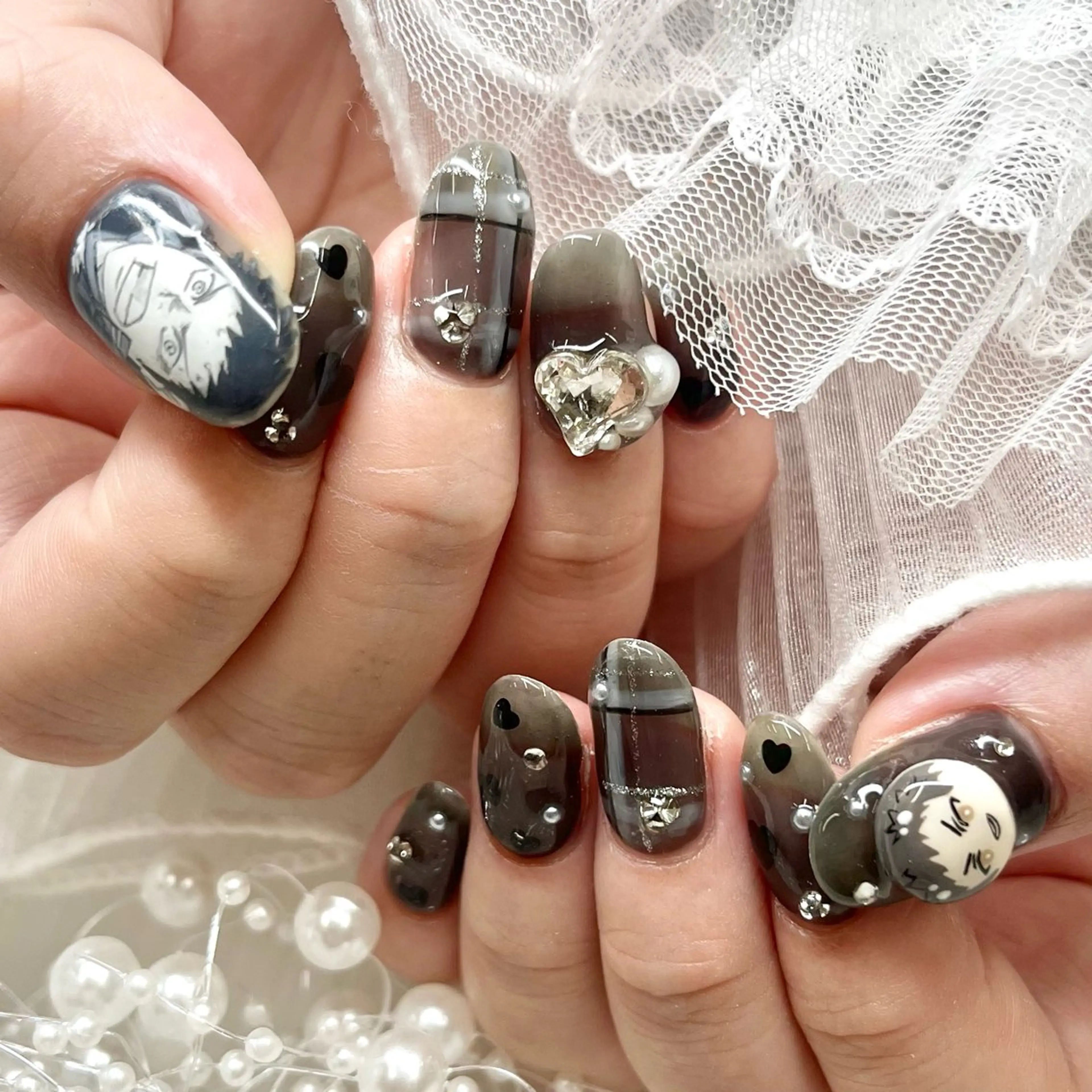 ネイル ハート ハンドネイル 池袋痛ネイル Nok. 渡辺のネイルデザイン