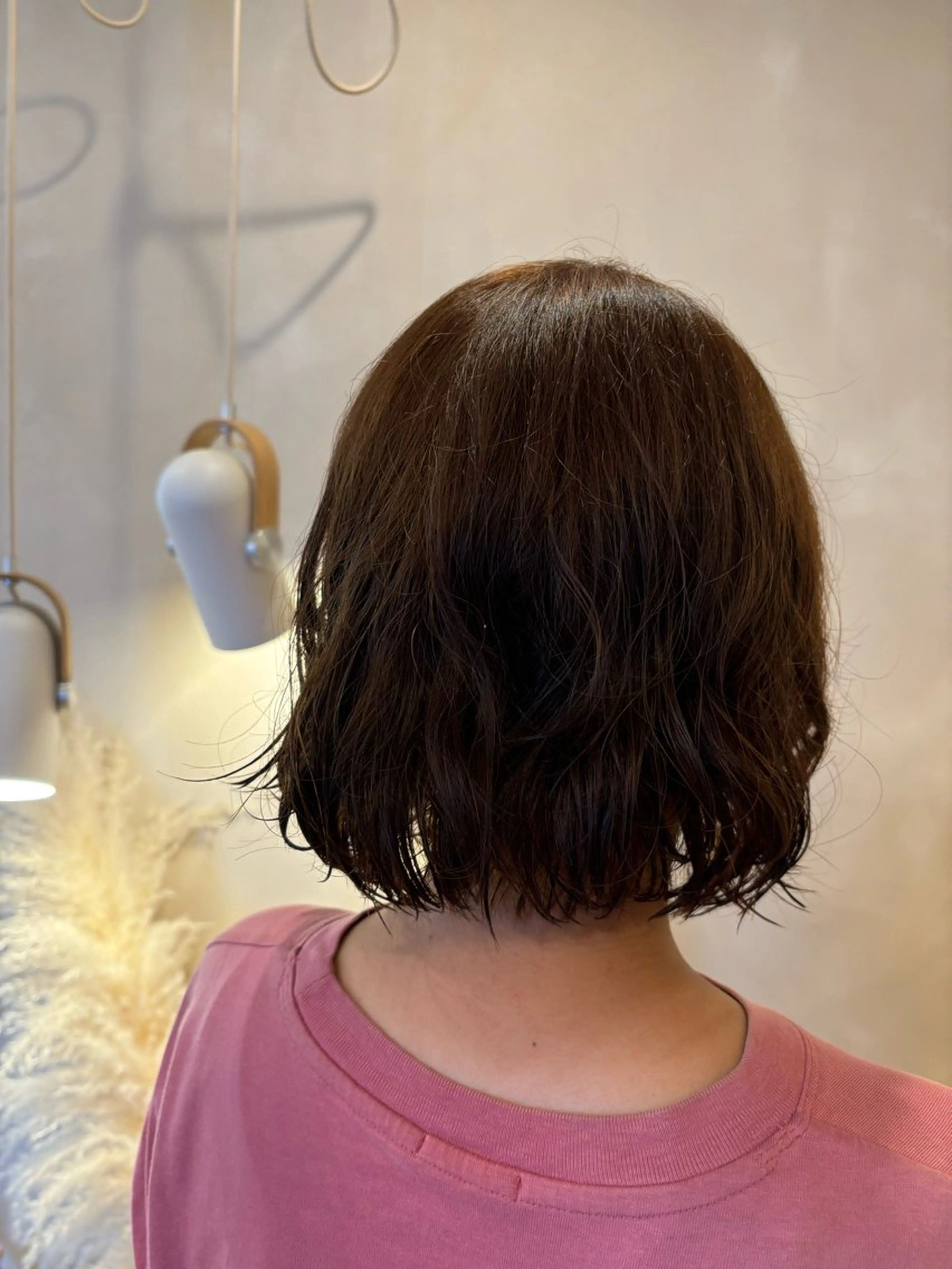 ミディアム パーマ ミディアムパーマ ボブ シンバヒナノ/パーマ レイヤーカット/ボブのヘアスタイル