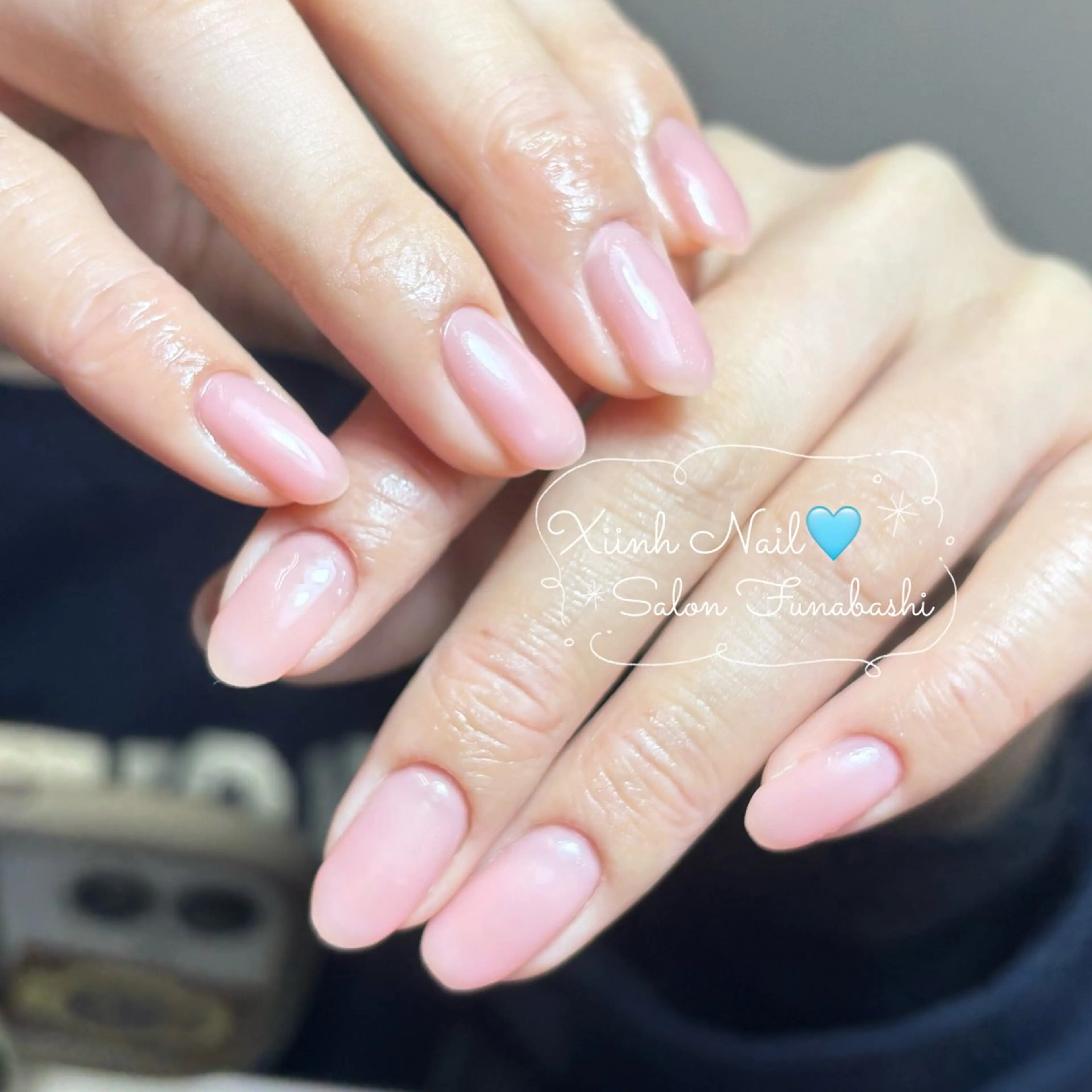 ネイル ブラウン チークネイル 桜ネイル 長さ出し フットネイル ハンドネイル XIINH NAIL SALONのネイルデザイン