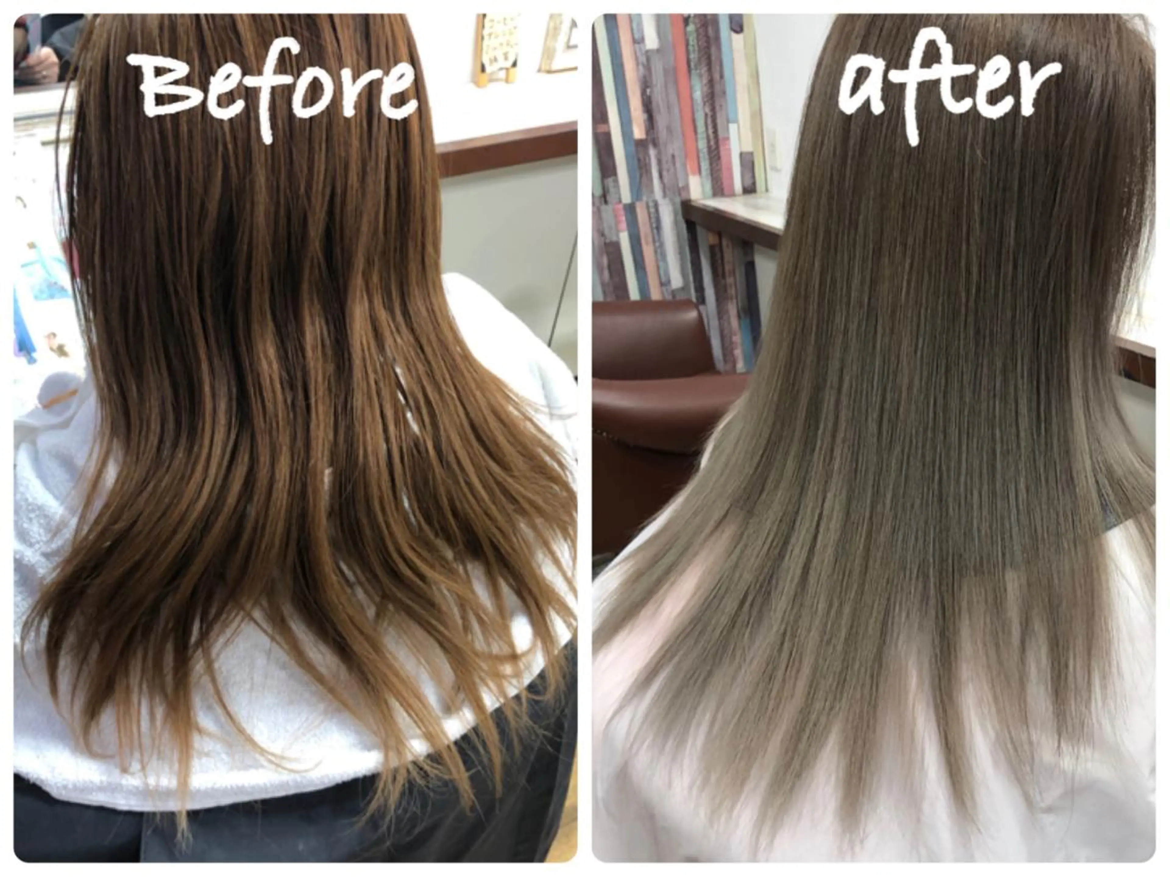 セミロング カラー バレイヤージュ ブリーチ ケアブリーチ レイヤーカット ヘアカラー トリートメント famille所属・famille ファミーユのヘアスタイル