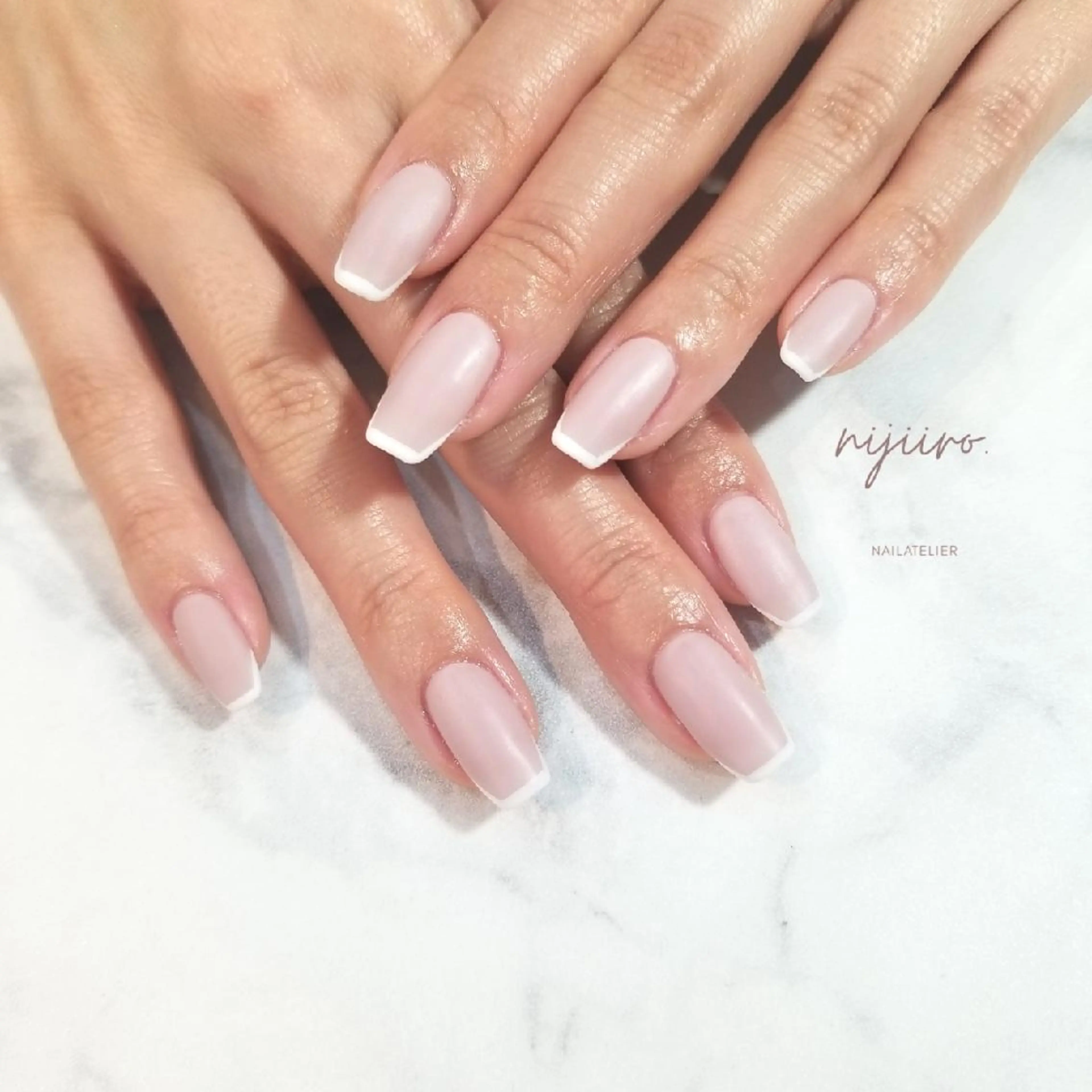 ネイル フレンチネイル マットネイル ハンドネイル nailatelier nijiiro.所属・nijiiro🌈 サトウのネイルデザイン