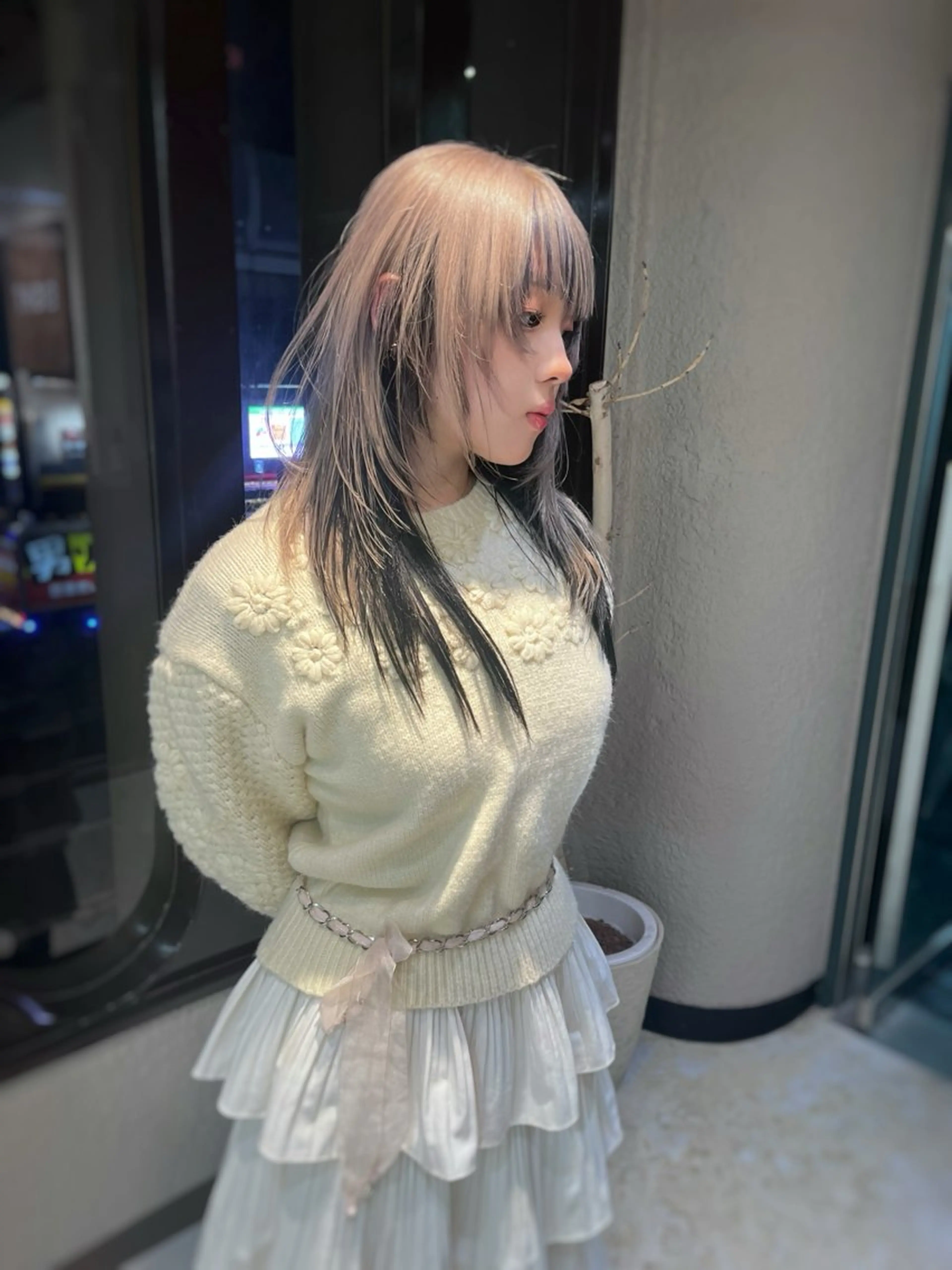 ミディアム カラー カット ヘアカラー 💖艶髪ブリーチ髪質 改善💖ケンシンのヘアスタイル