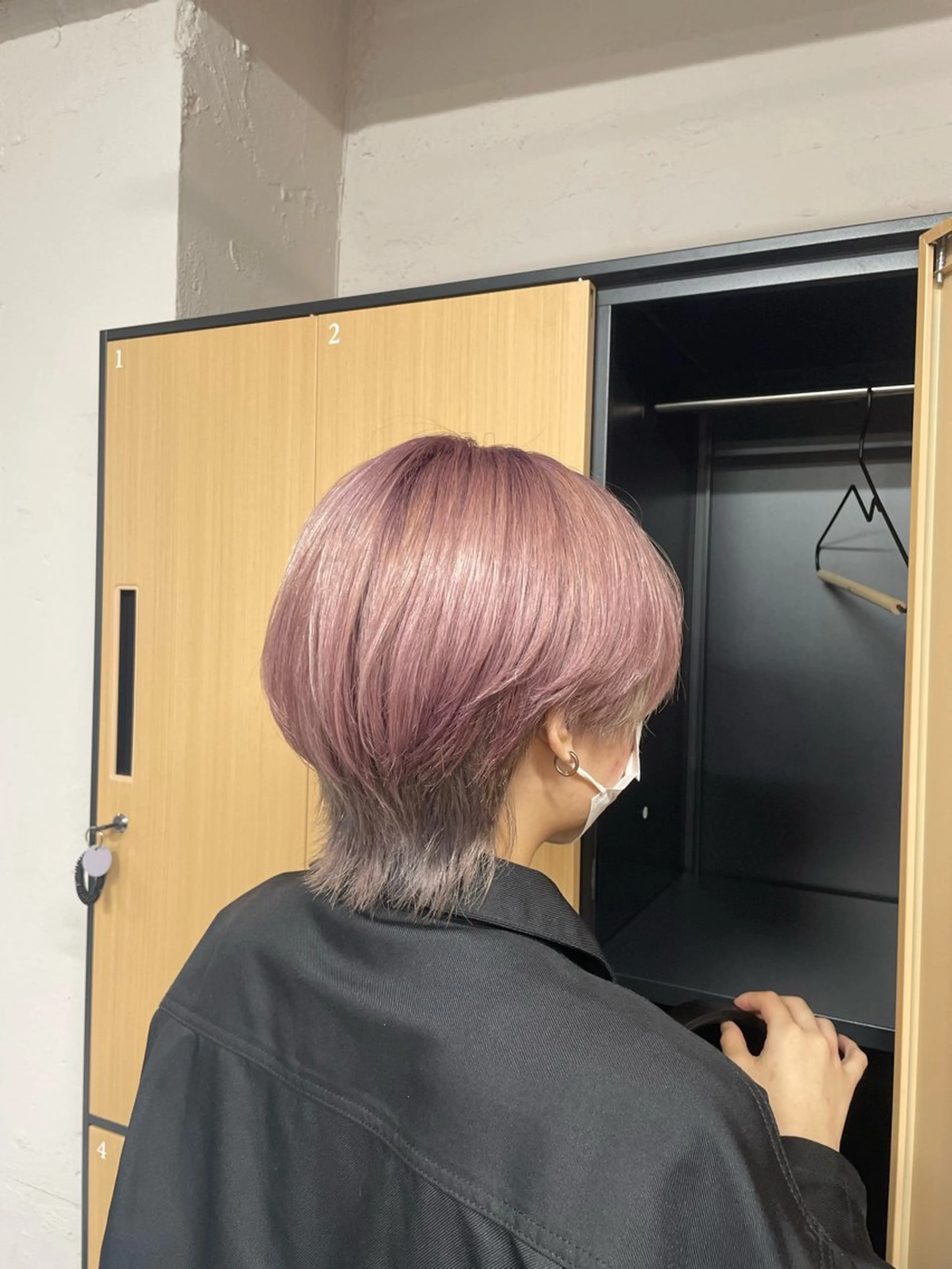 ショート ピンクラベンダー ヘアカラー トリートメント tokute 中野真咲🐺のヘアスタイル