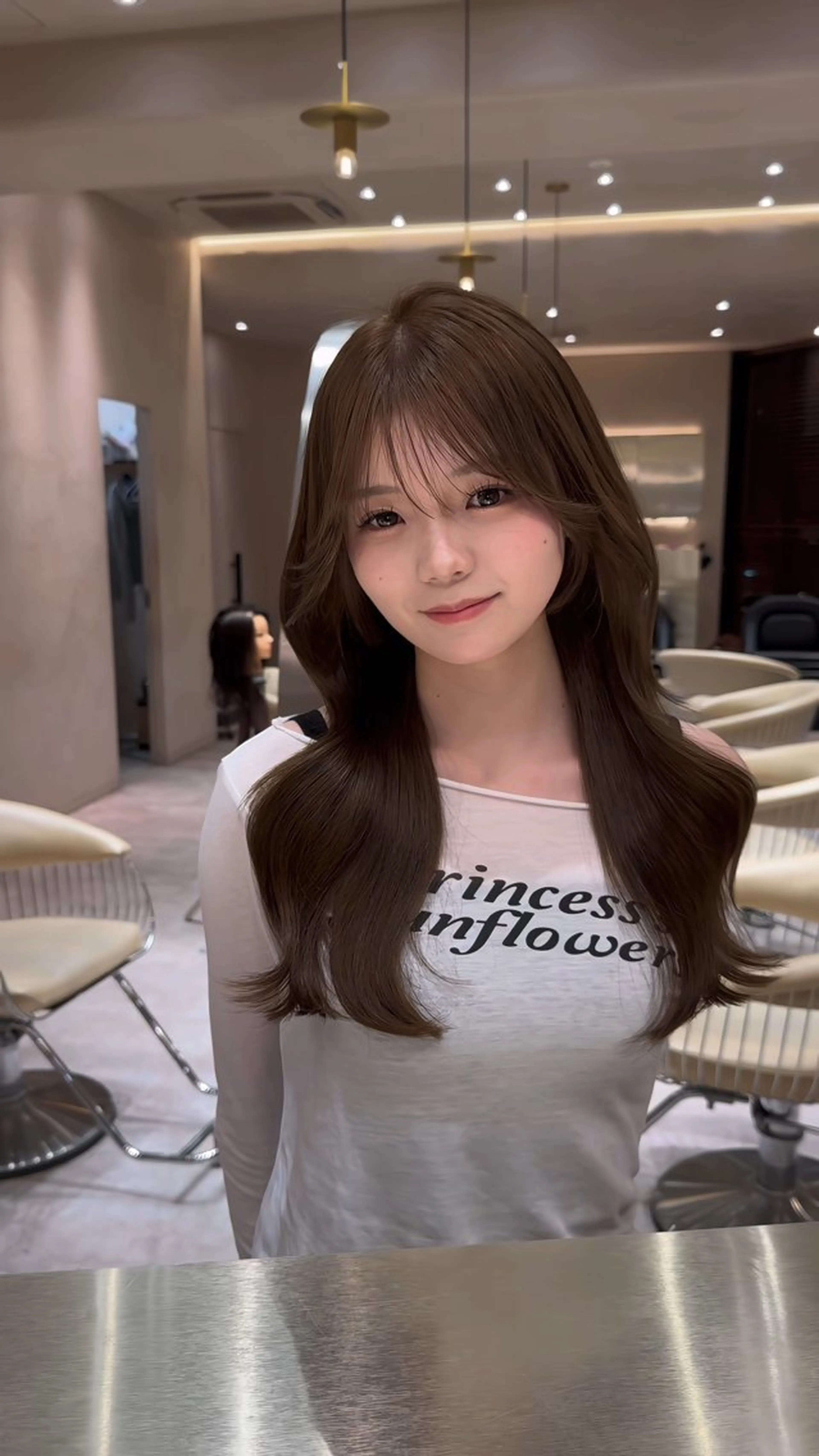 セミロング カット ヘアカラー トリートメント 韓国ヘア/ベージュ カラー/髪質改善/涼のヘアスタイル