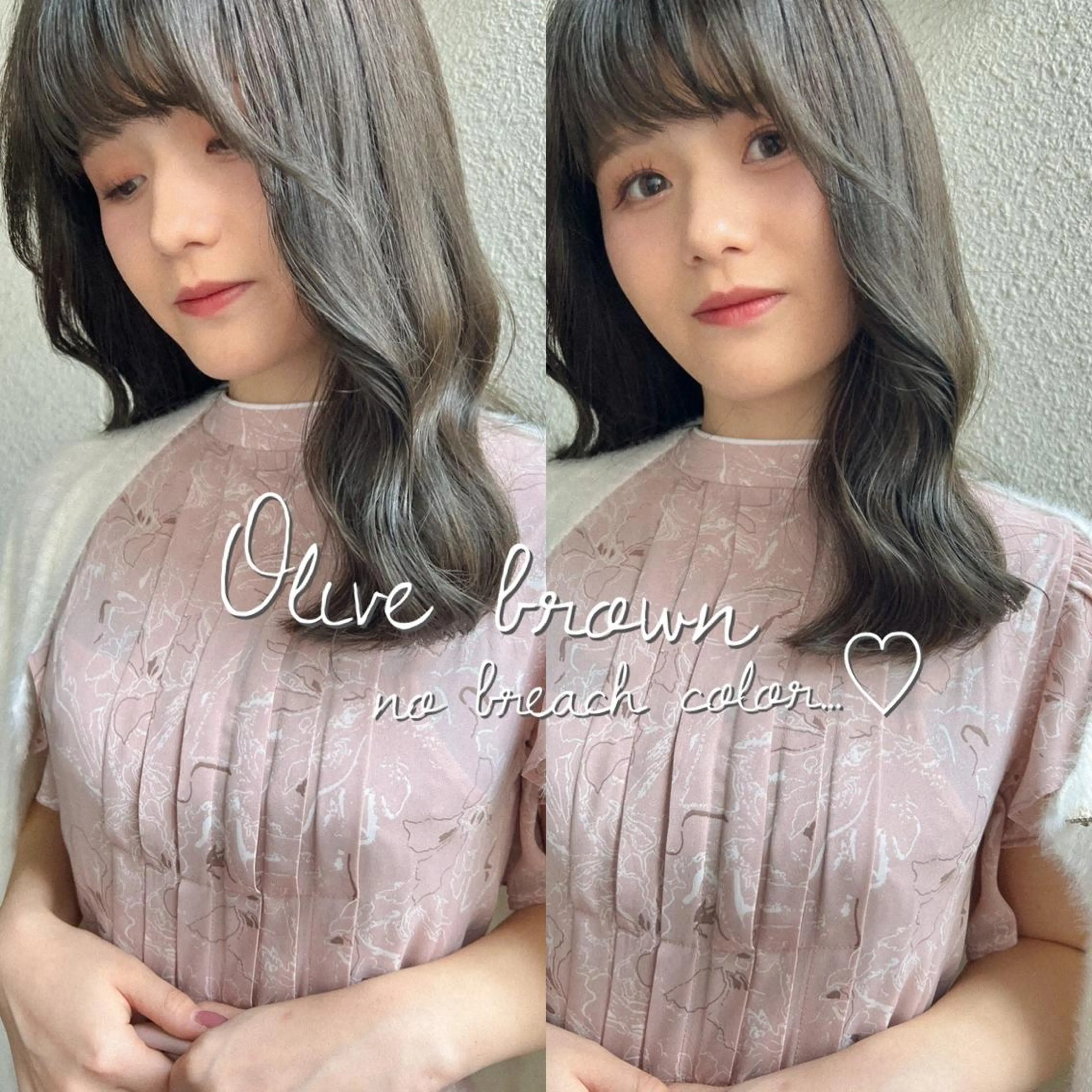 ロング カラー ブリーチ ブラウンカラー ブリーチなしカラー オリーブブラウン カラーパティシエ facce🌼ikoのヘアスタイル