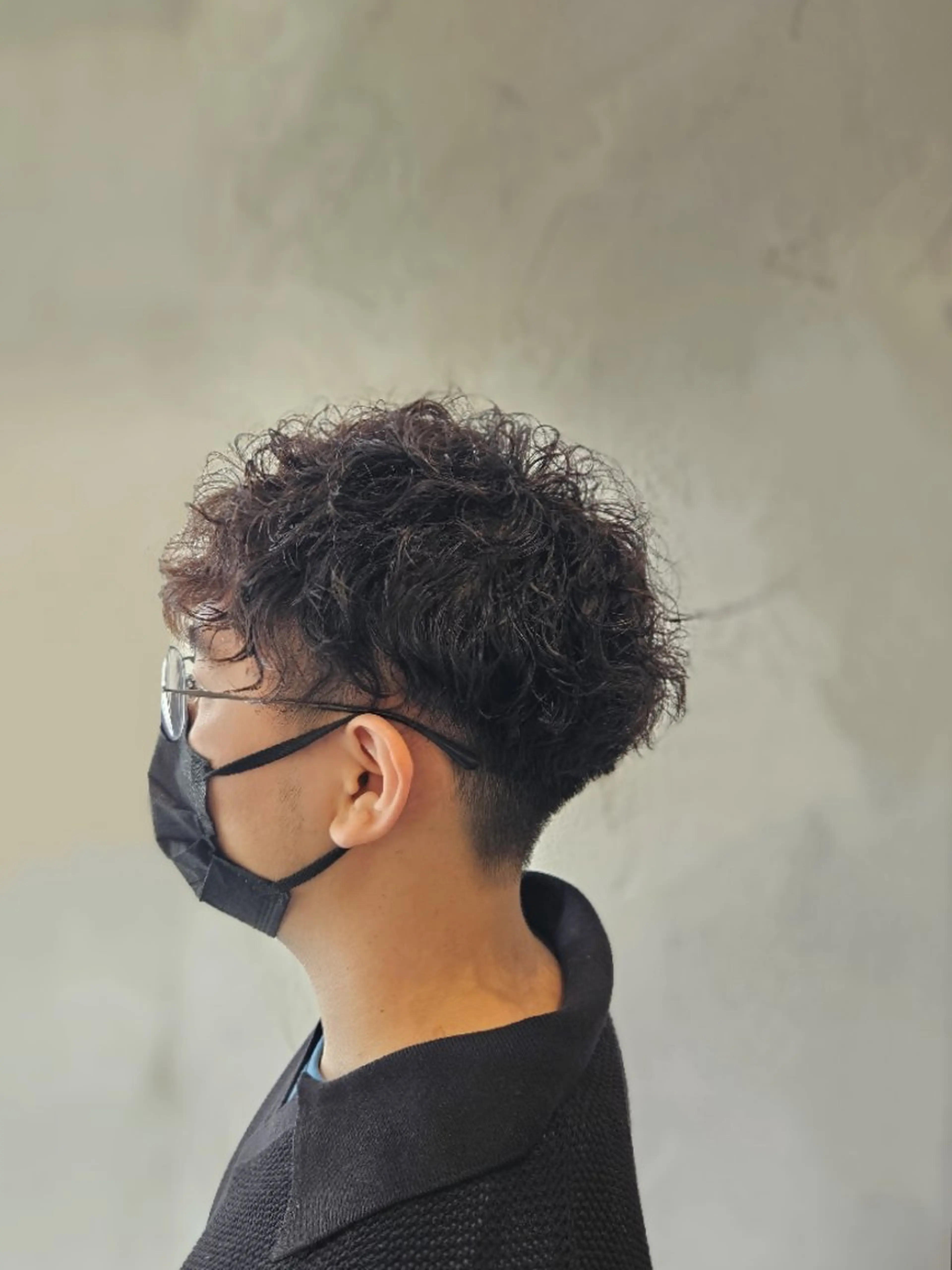 メンズ　カットデザインパーマ　簡単お手入れの写真