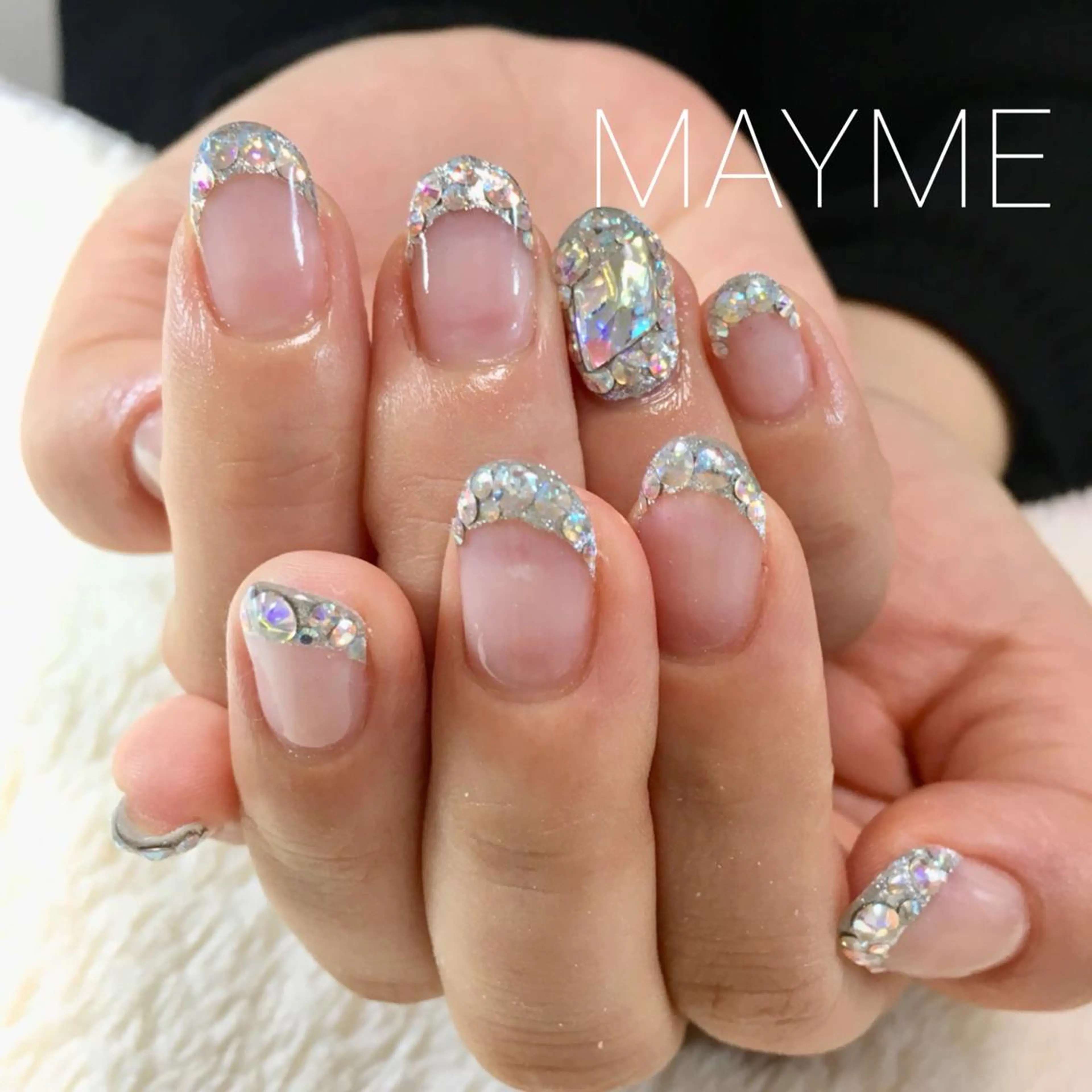 ネイル フレンチネイル キラキラネイル その他(ネイル) MAYME yのネイルデザイン