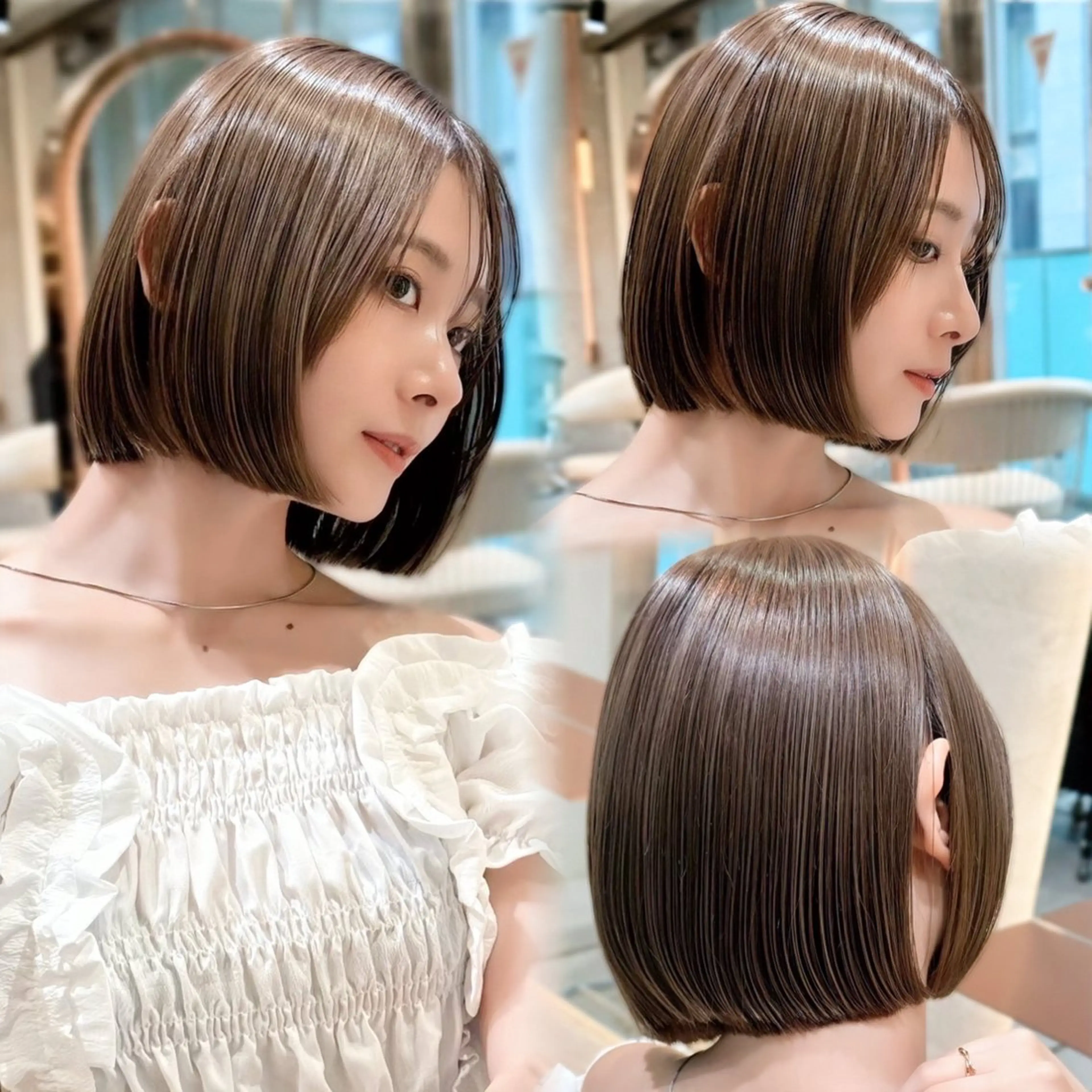 🉐直前割引がお得🉐 小顔カット✕美髪縮毛矯正✕透明感カラーx超音波トリートメント🌟の写真