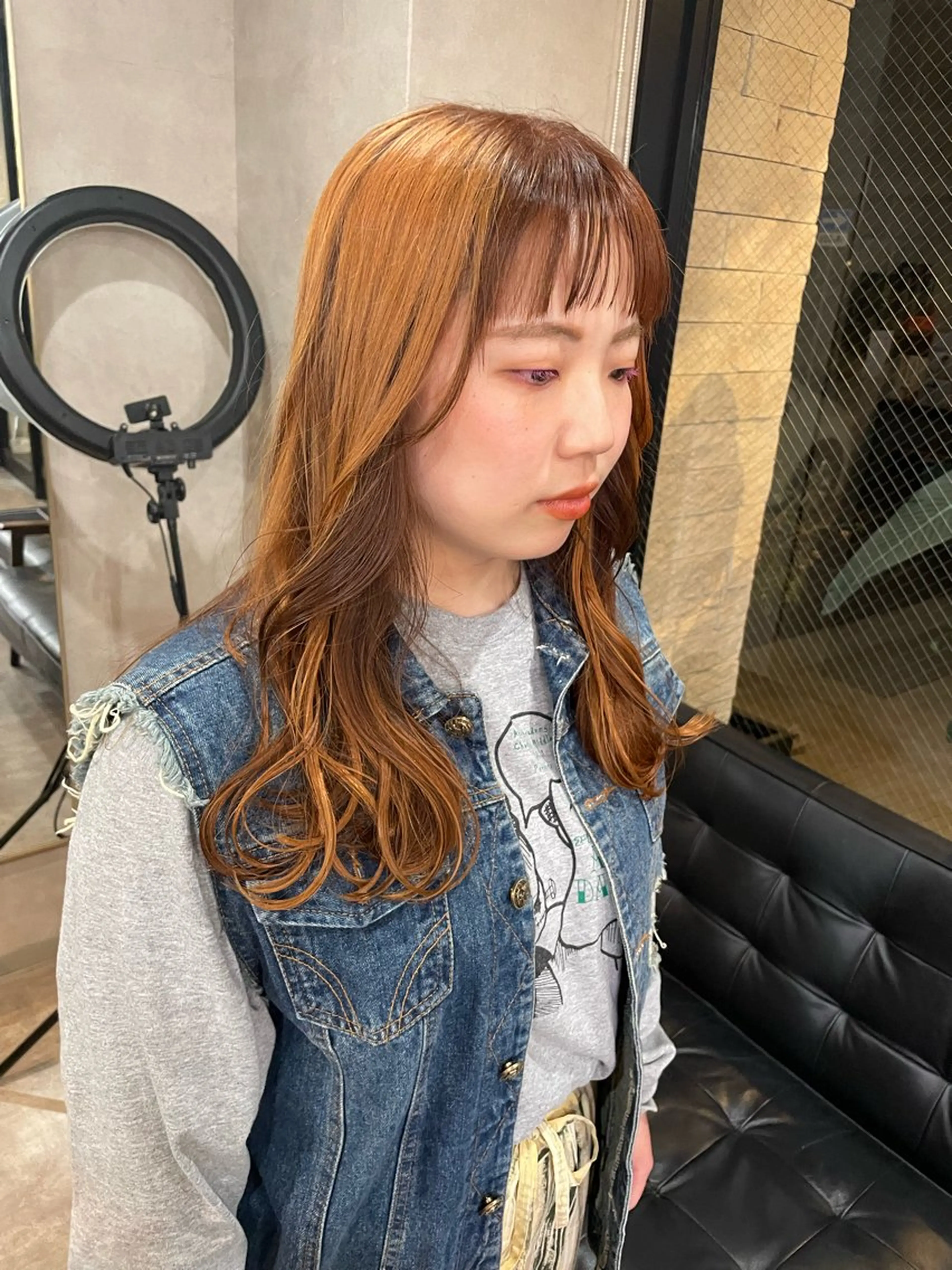 ロング カラー ブラウンカラー インナーカラー オレンジ オレンジブラウン カット ヘアカラー トリートメント RIENS / ayu ♡のヘアスタイル