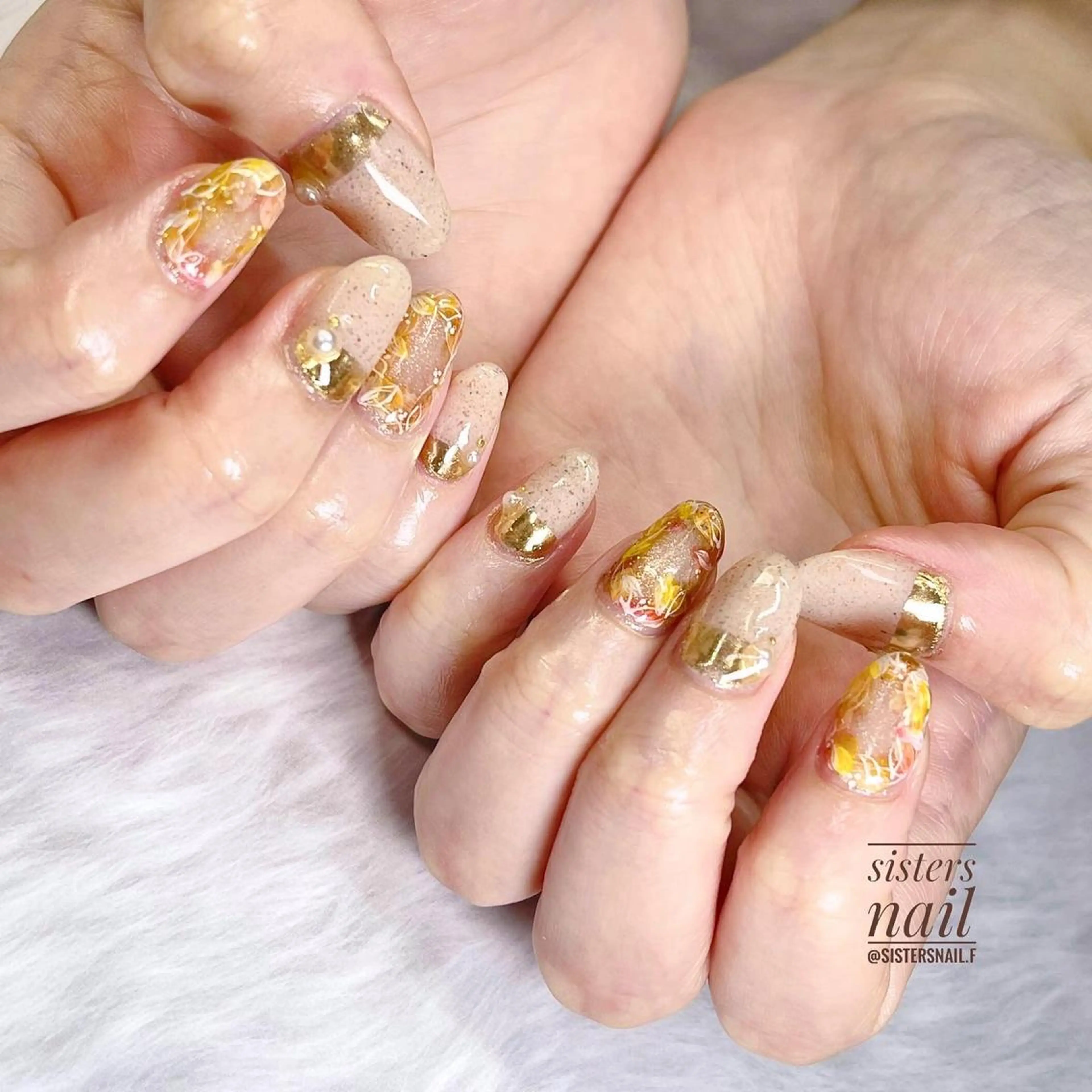 ネイル アートネイル フレンチネイル ジェルネイル ミラーネイル sisters nail.fのネイルデザイン