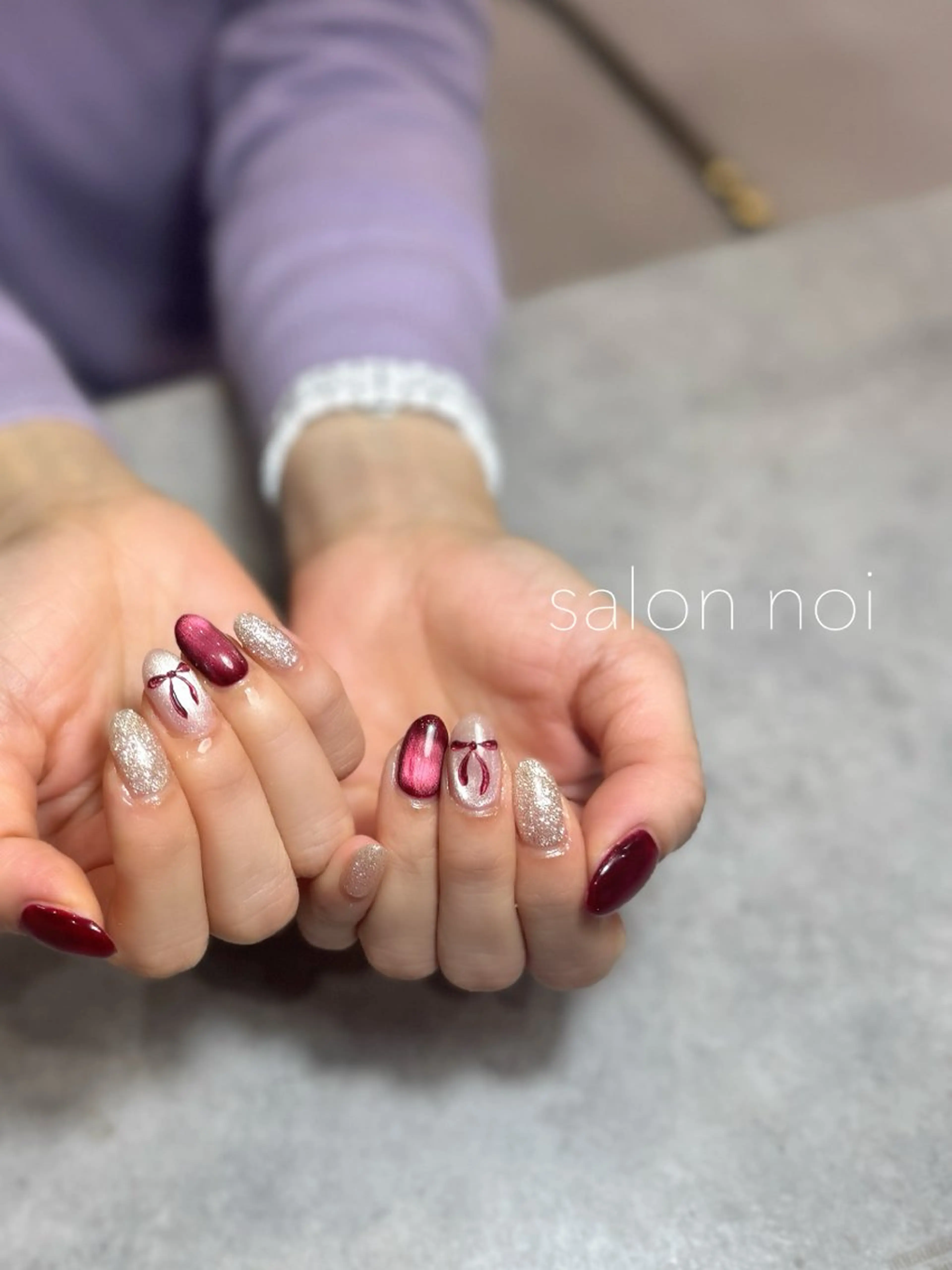 ネイル リボン ハンドネイル salon noi所属・salon noiのネイルデザイン