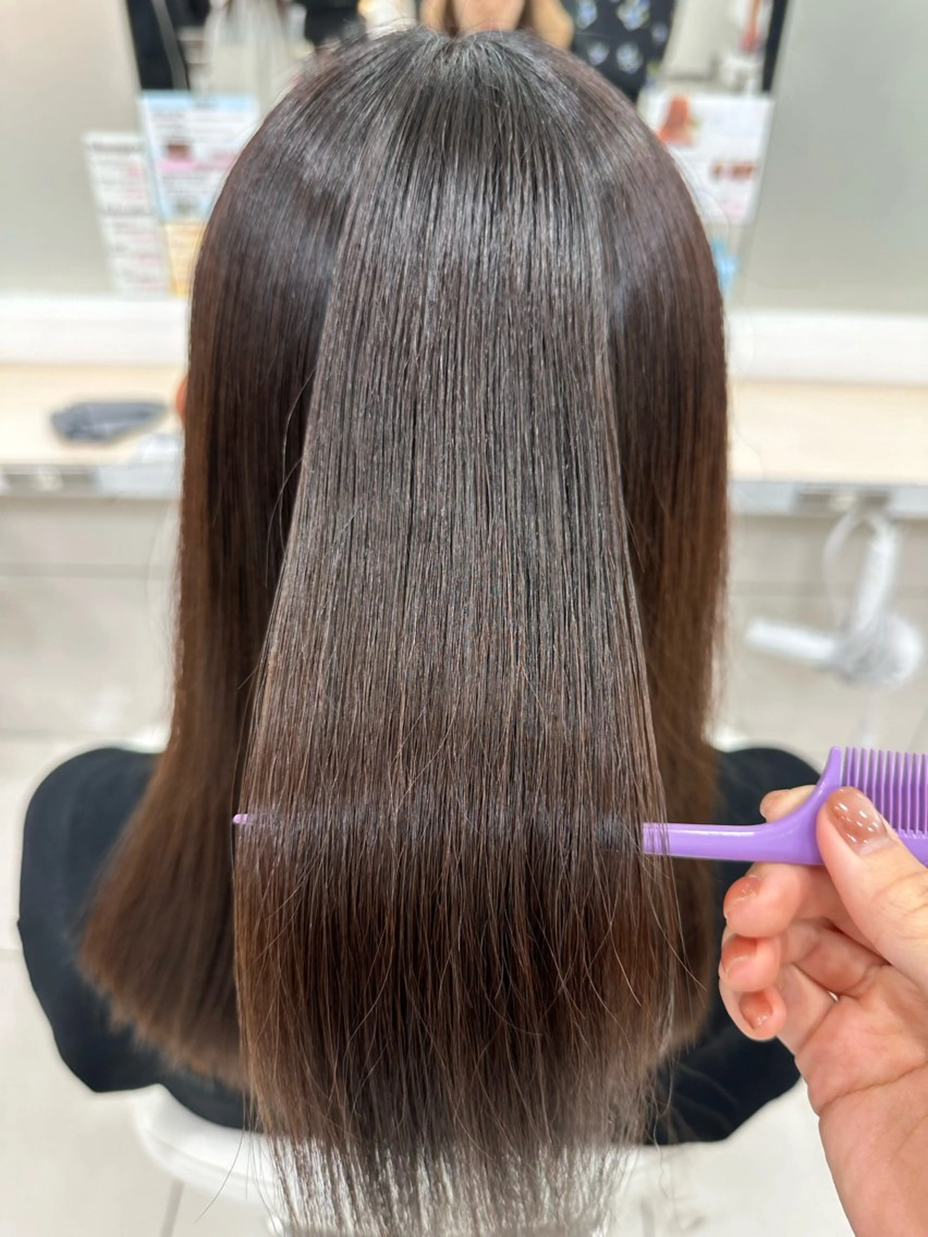 ロング 縮毛矯正 伊佐 愛のヘアスタイル