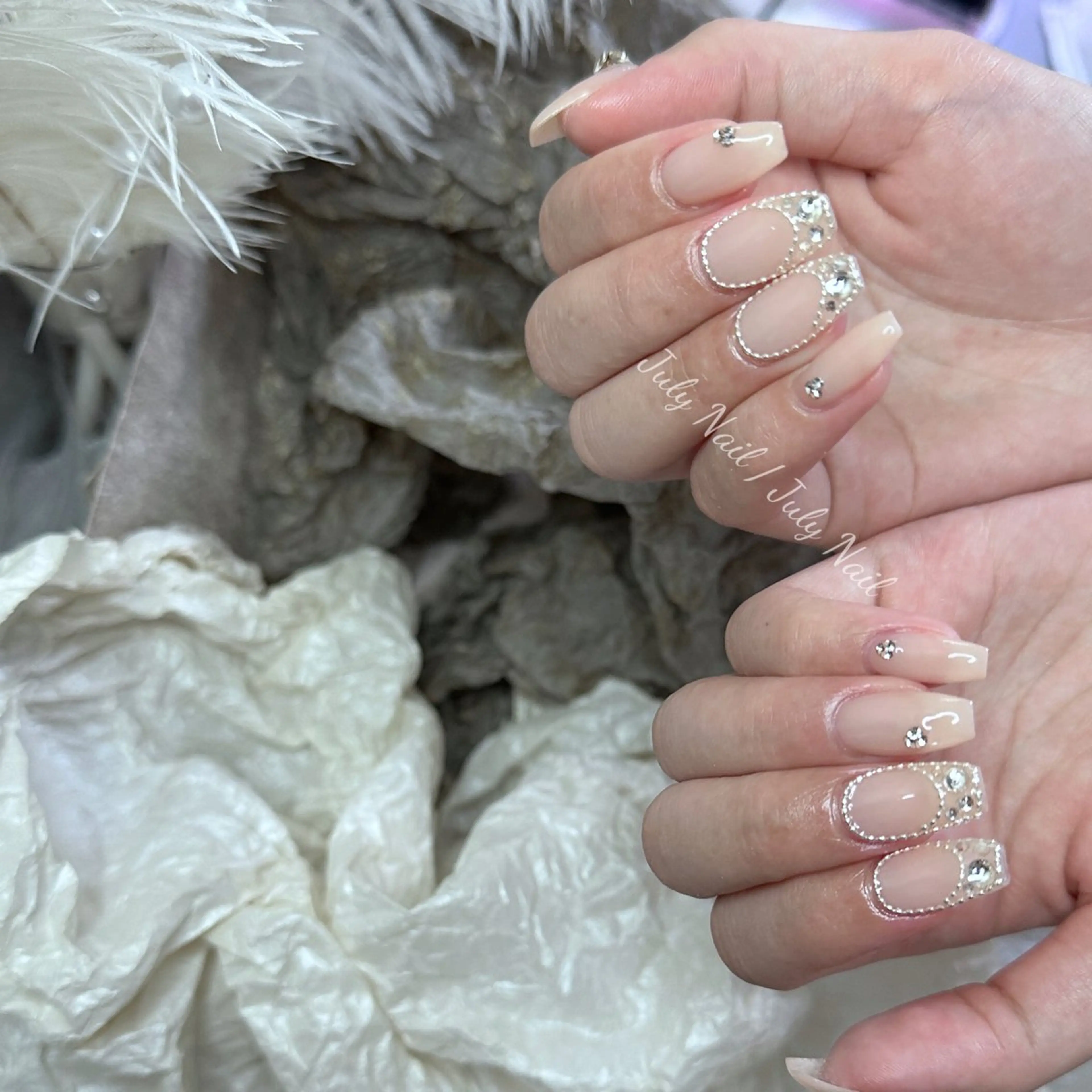 ネイル ハート ミラーネイル 持ち込み ピンク ワンホンネイル July Nailのネイルデザイン