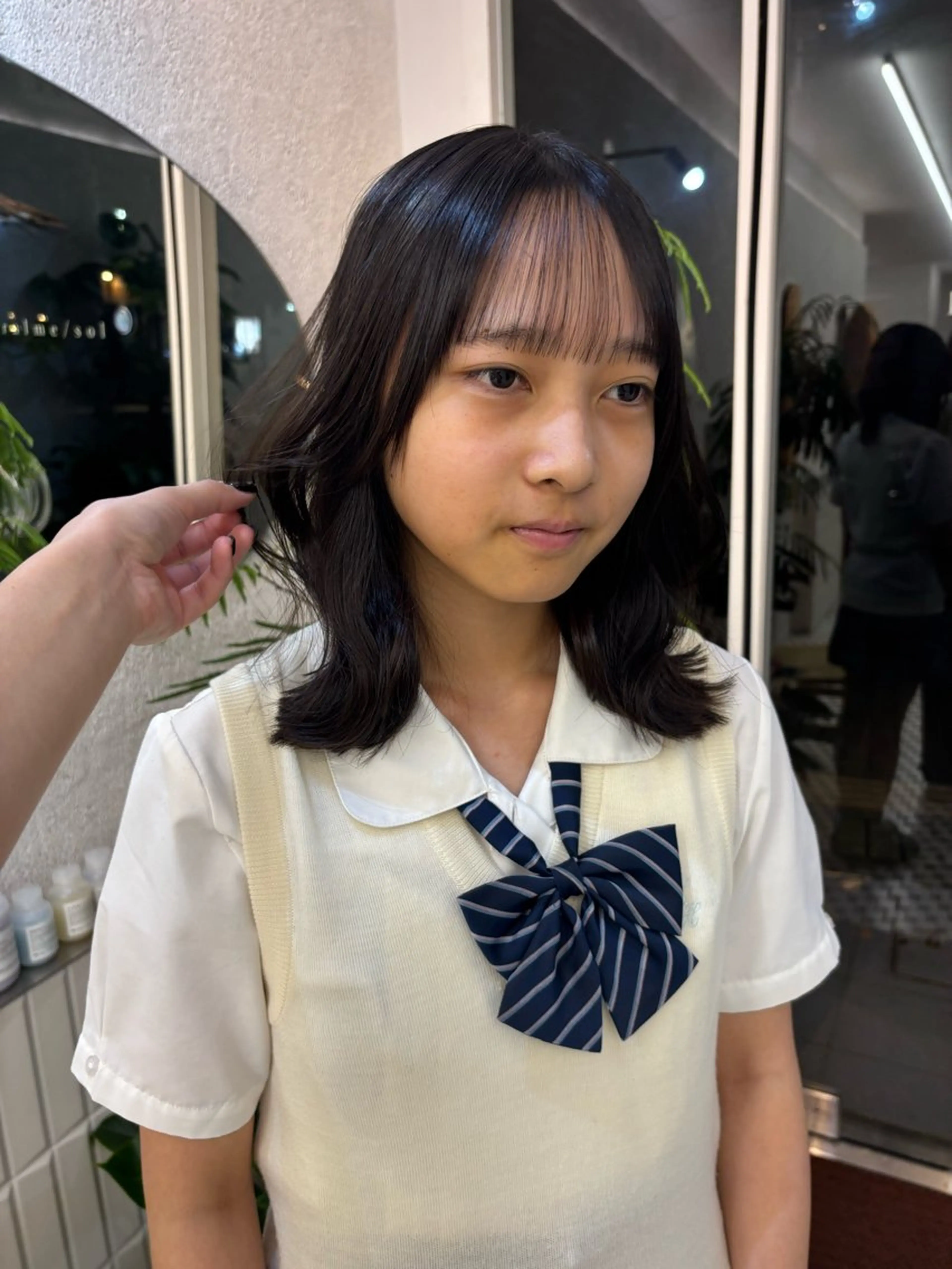 ミディアム リン🔔ボブ cut ベージュカラー🤎のヘアスタイル