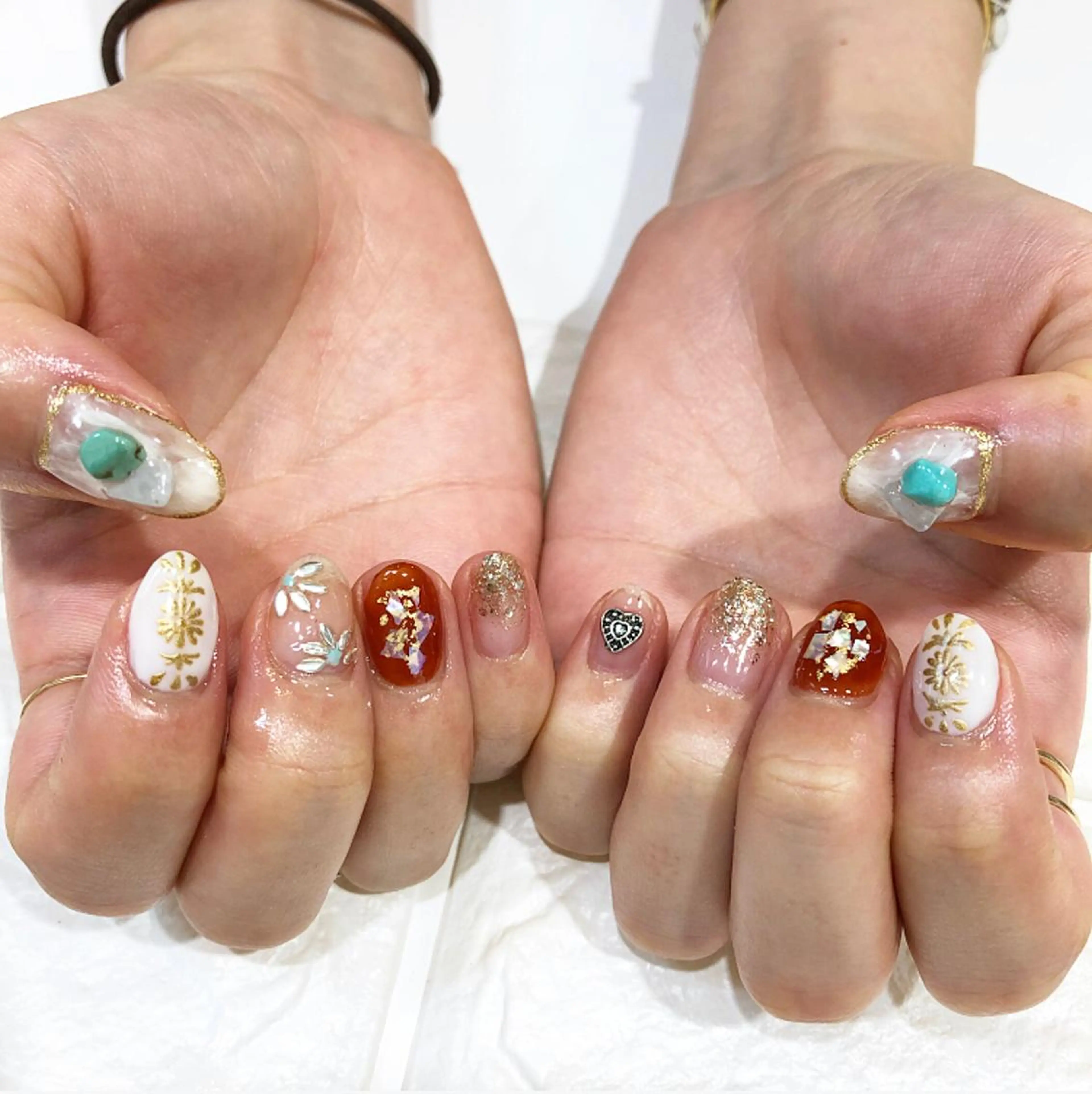 ネイル アートネイル 夏ネイル rina eye&nailのマツエク・マツパデザイン