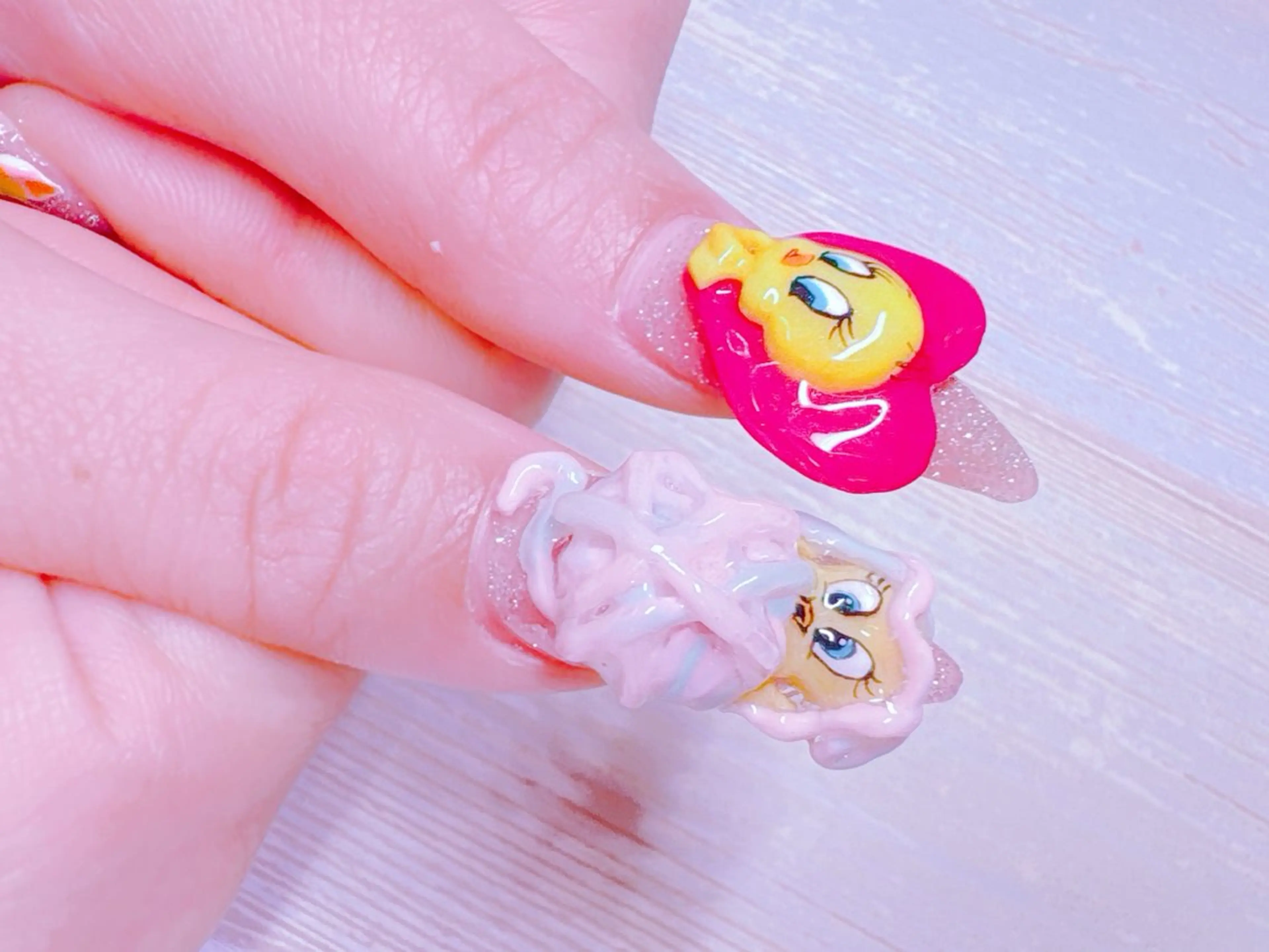 ネイル 長さ出し ジェルネイル キラキラネイル ロングネイル スカルプネイル ハンドネイル T&A nailのネイルデザイン