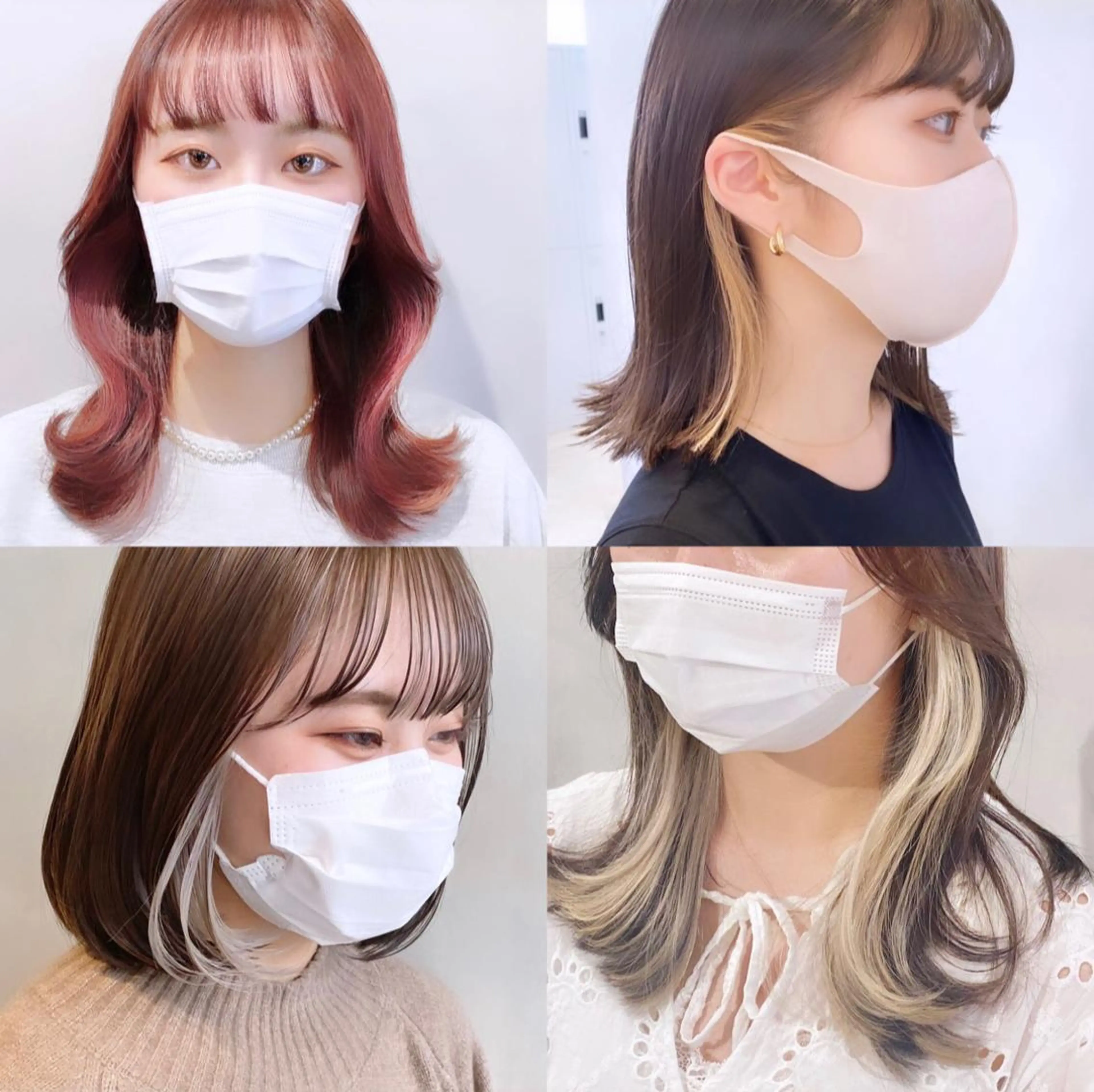 💛イヤリングカラー💛顔周りブリーチ&全体カラー前髪カット✨フェイスフレーミング⭕️ 韓国/ウルフ/ボブ/レイヤーの写真