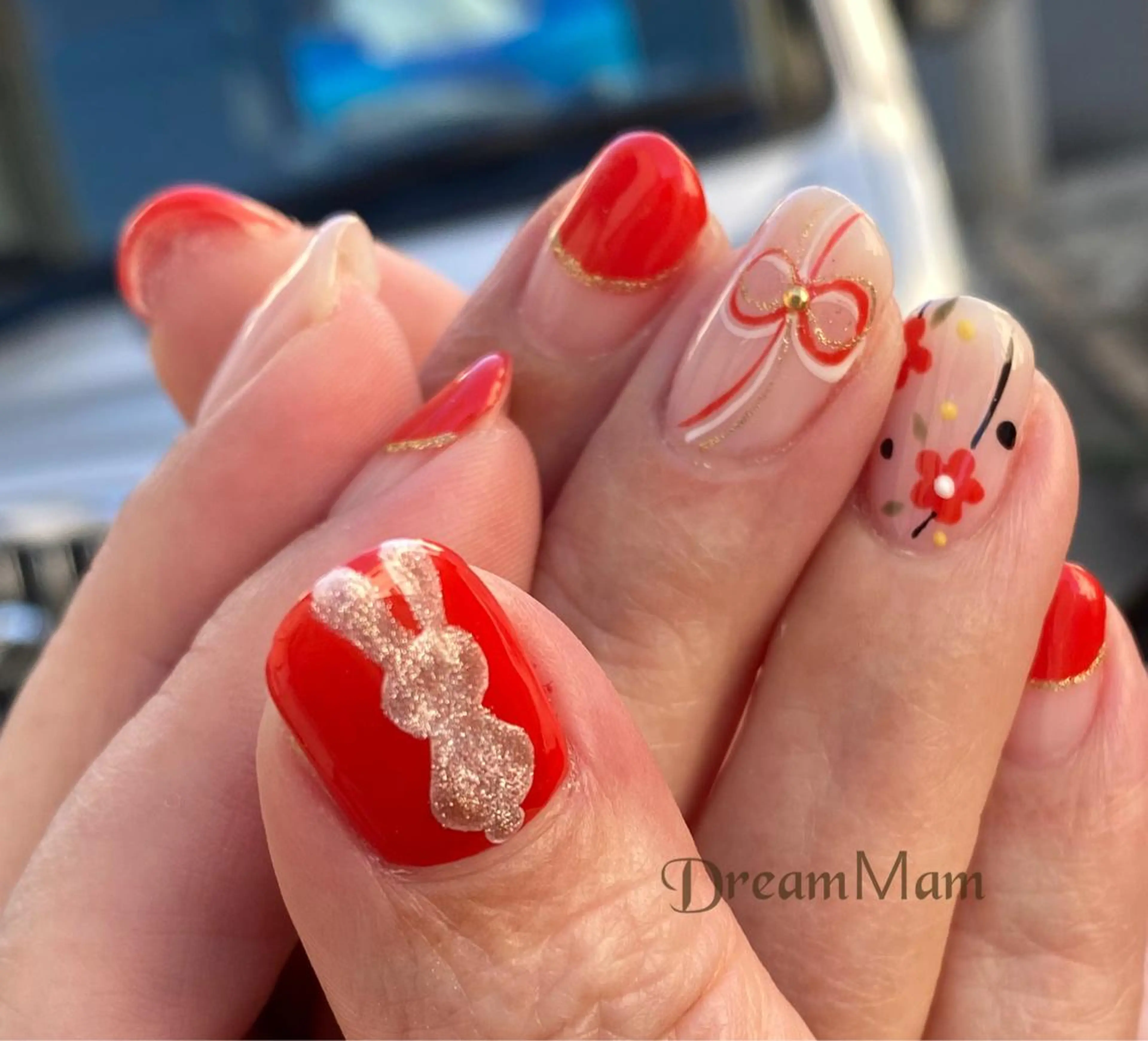 ネイル フレンチネイル ジェルネイル キラキラネイル 韓国ネイル マグネットネイル Nail Salon Ｄream Mamのネイルデザイン