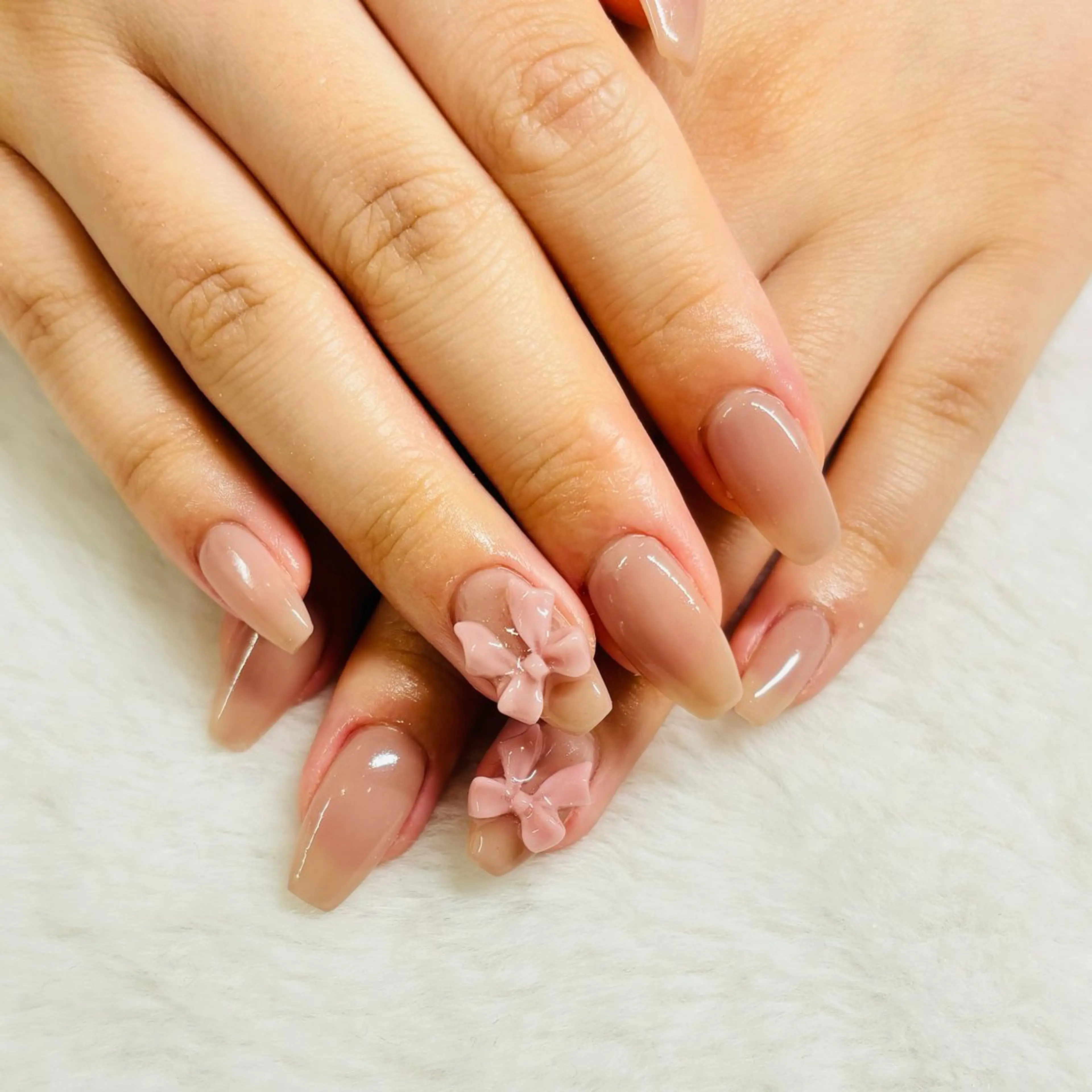 ネイル ピンク ピンクベージュ AngelCoco Tabataのネイルデザイン