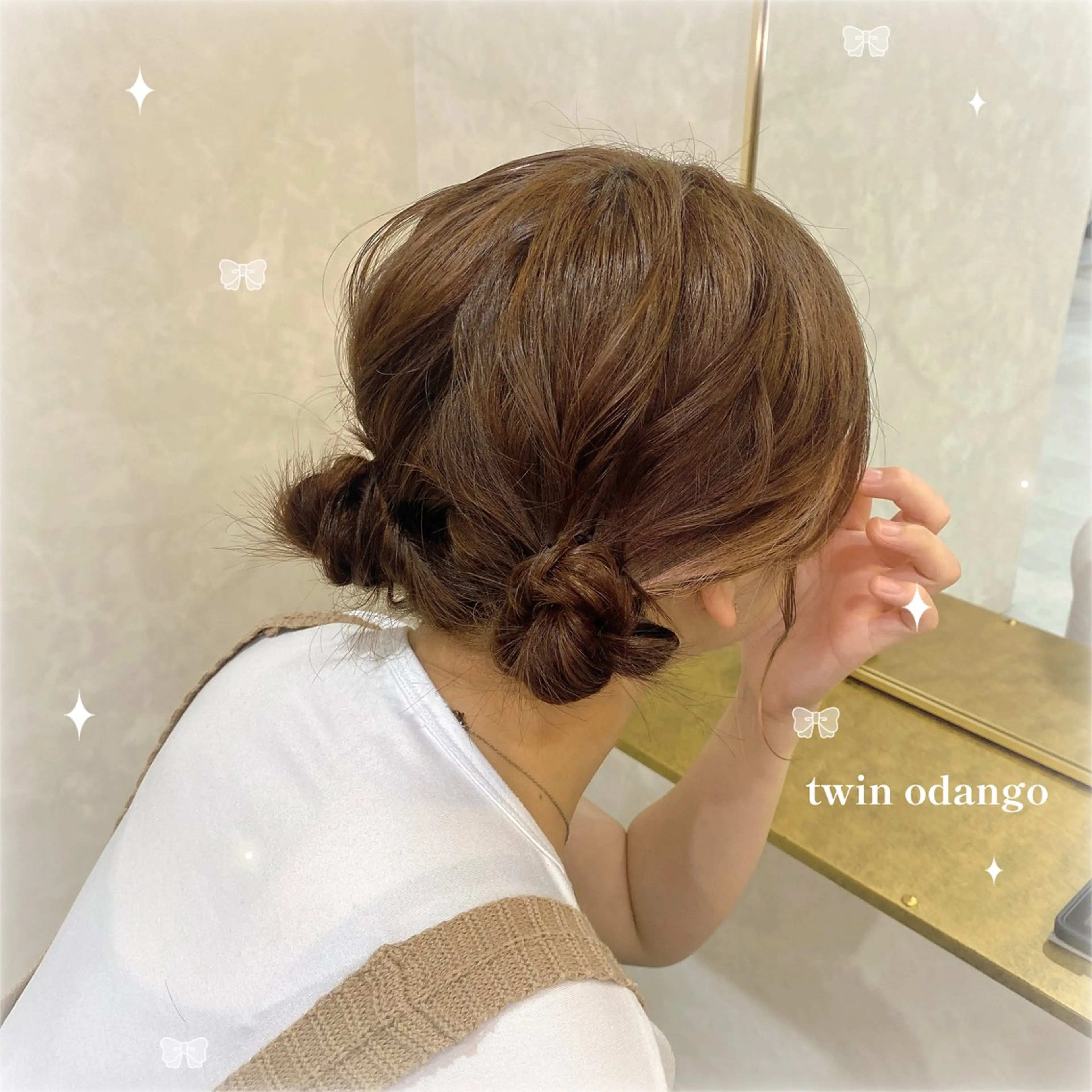 ミディアム ヘアアレンジ お団子ヘア hair design FABRO.所属・河野 葉月のヘアスタイル