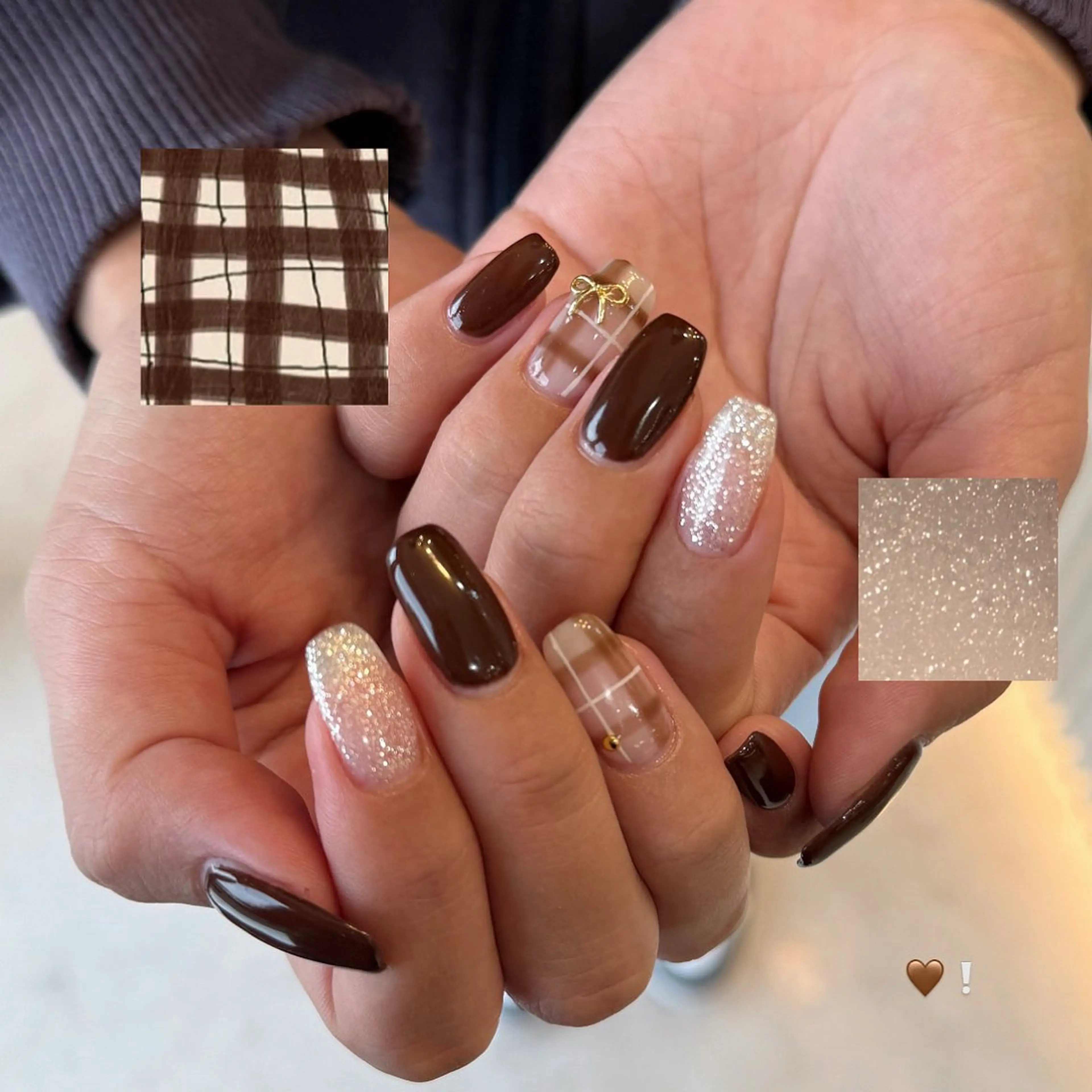 ネイル ブラウン ハンドネイル sign nail HIYORIのネイルデザイン