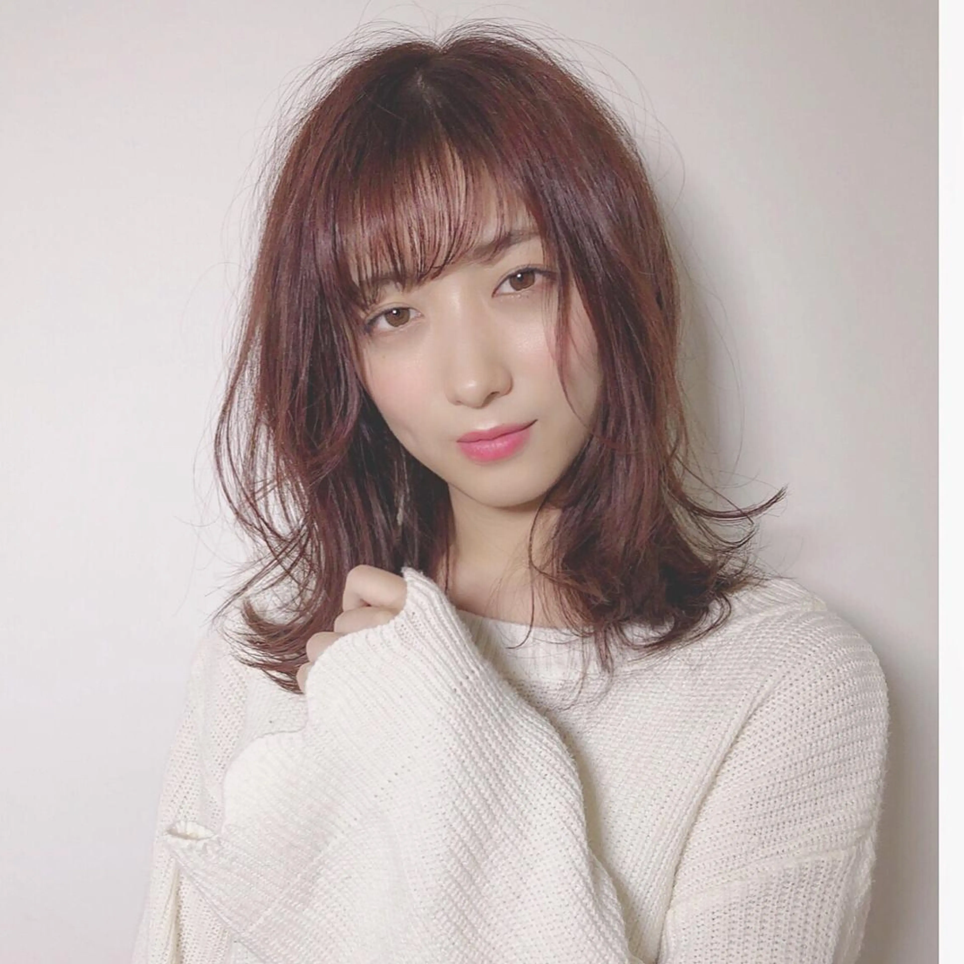 ミディアム カラー 店長/mao/ 前髪/顔周りカットのヘアスタイル