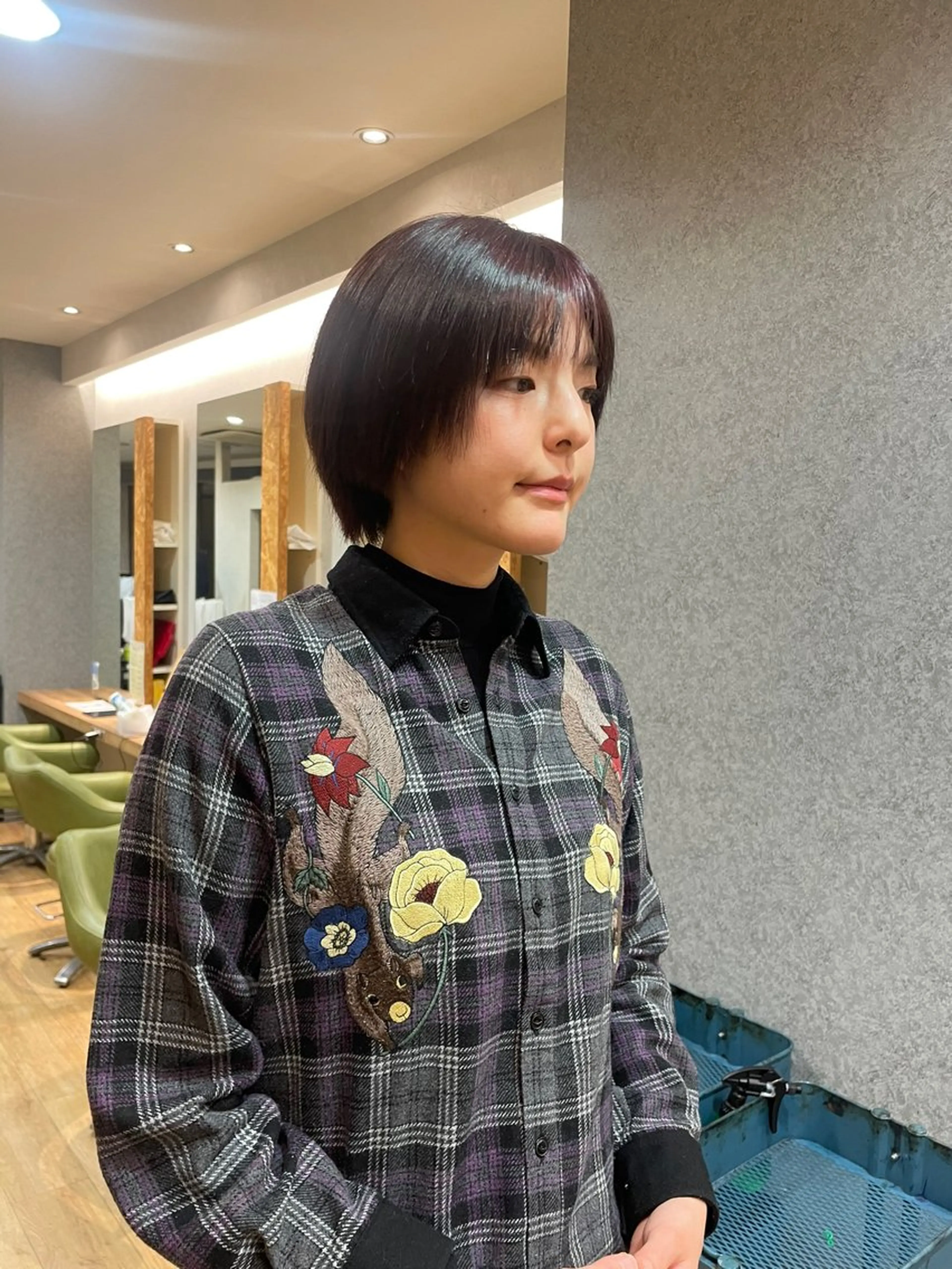 ショート カラー ブリーチ ブリーチなしカラー ピンクカラー パープルカラー 髪質改善/Bloss om🌷高橋沙衣のヘアスタイル