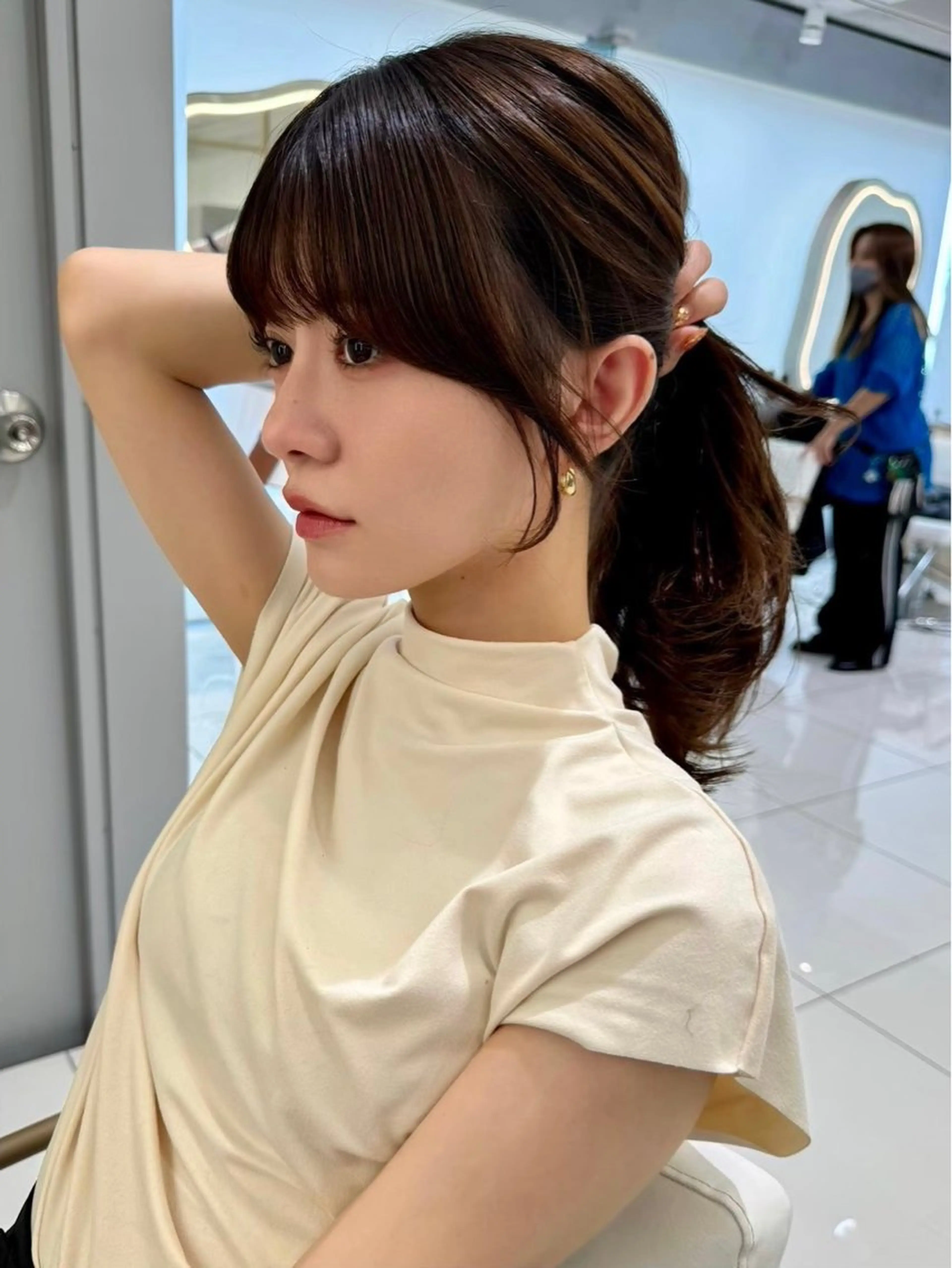 セミロング カット ヘアカラー トリートメント レイヤー×韓国 🇰🇷鈴木啓太のヘアスタイル