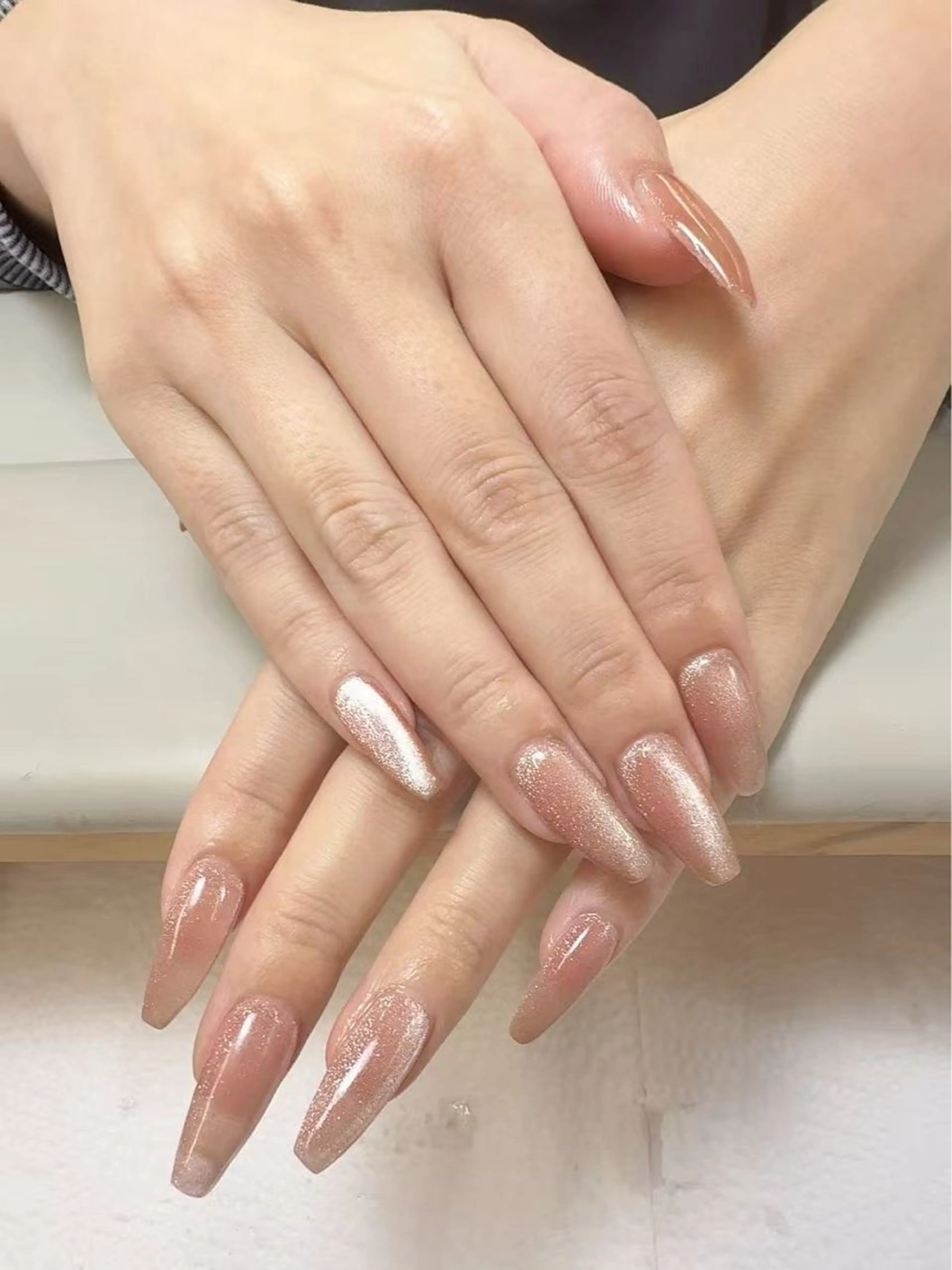 ネイル チークネイル フットネイル フレンチネイル ジェルネイル ガラスフレンチ 柚子 Nikoのネイルデザイン