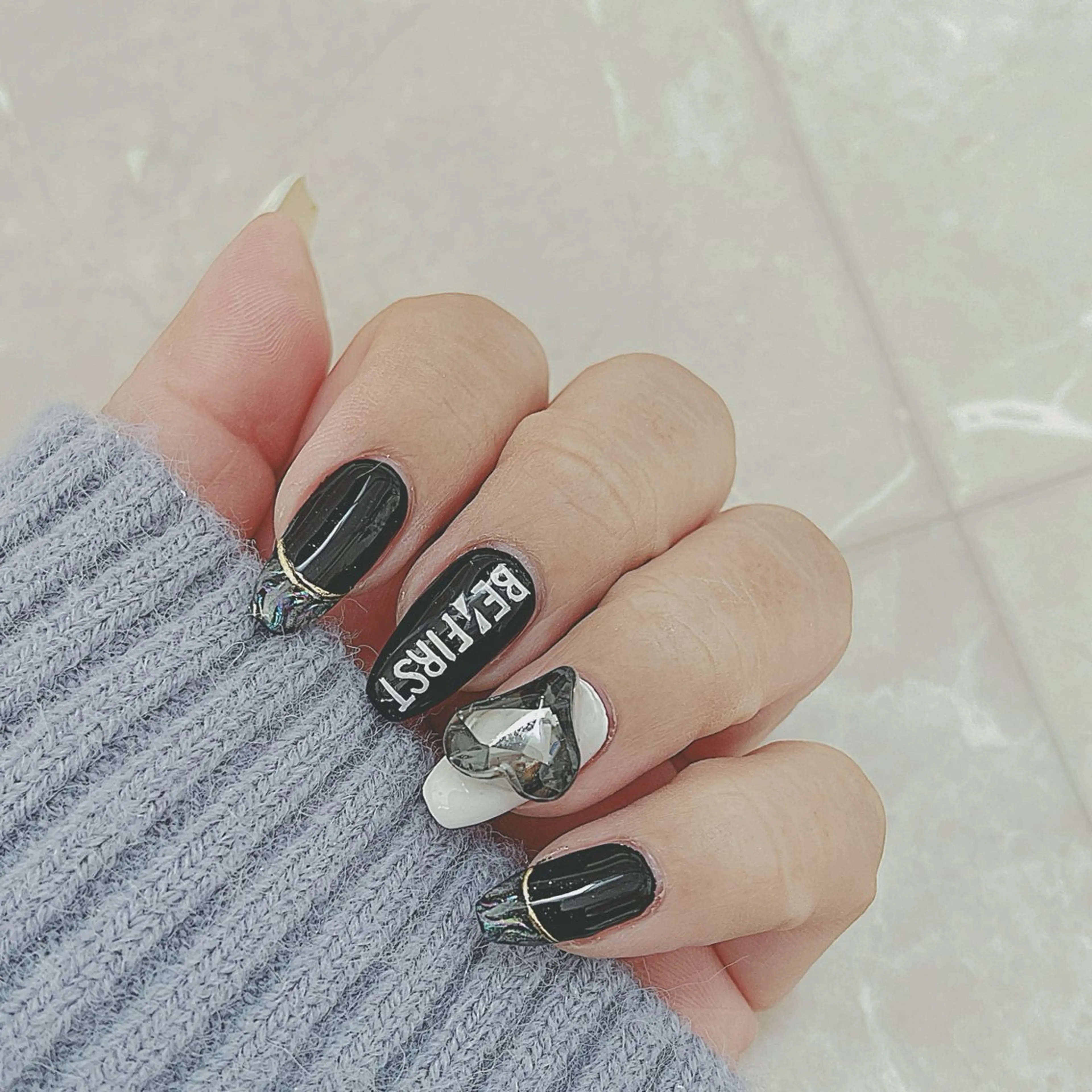 ネイル アートネイル フットネイル ハート マグネットネイル ハンドネイル 大村 紬華のネイルデザイン