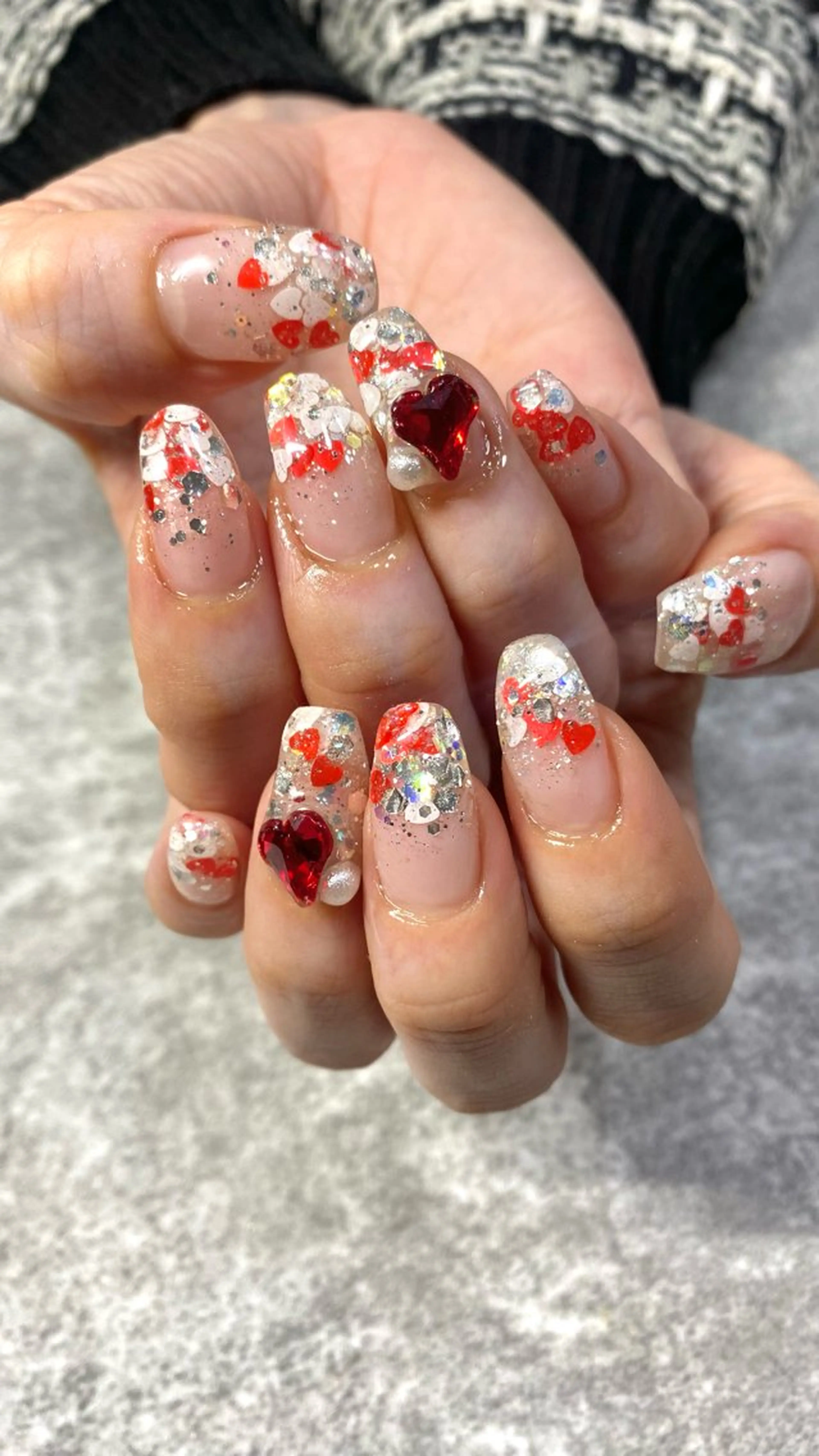 ネイル ハート キラキラネイル ハンドネイル ★Rinail... .のネイルデザイン