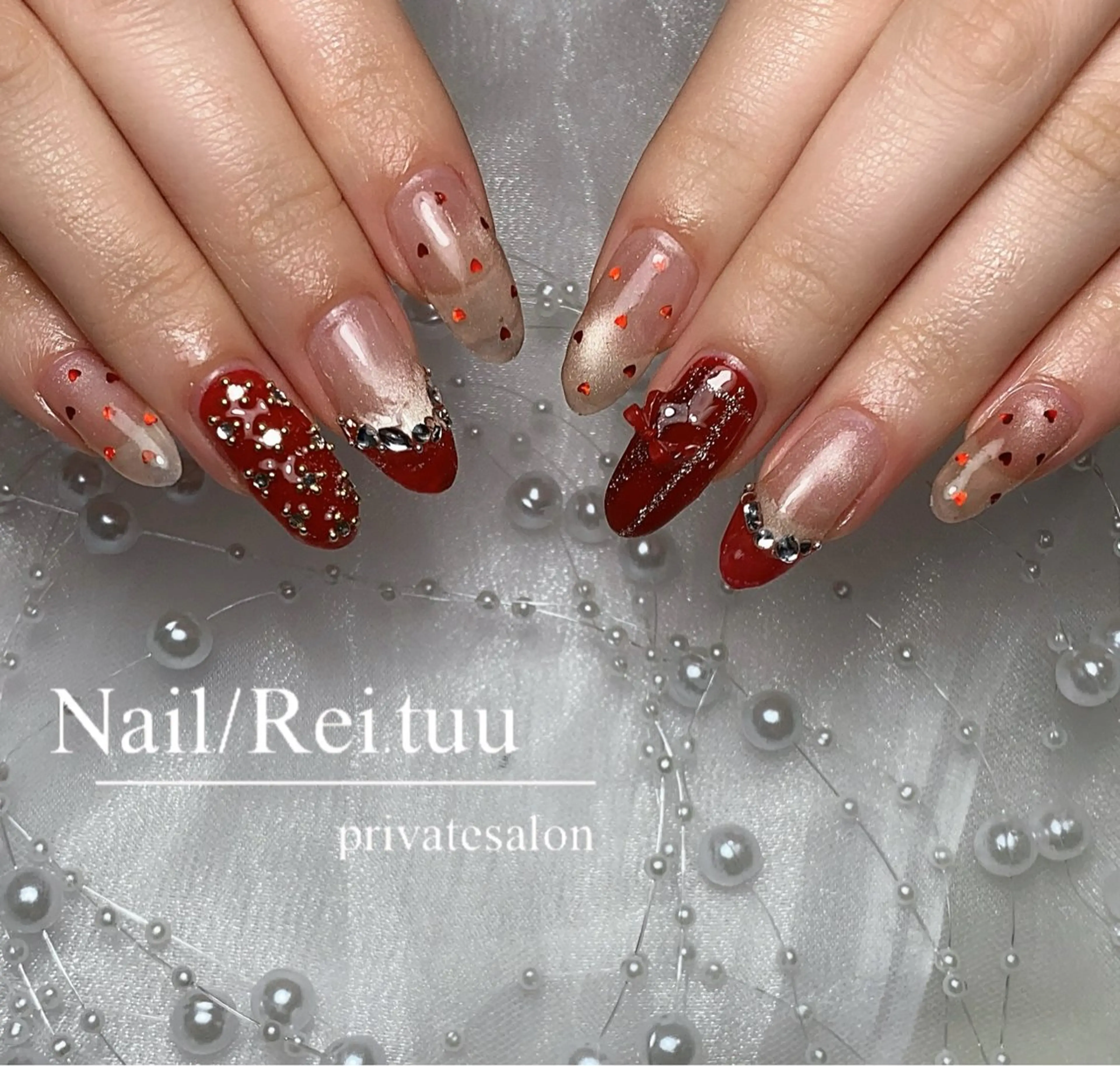 ネイル チークネイル フラッシュネイル フットネイル フレンチネイル ガラスフレンチ Nailsalon / Rei.tuuのネイルデザイン