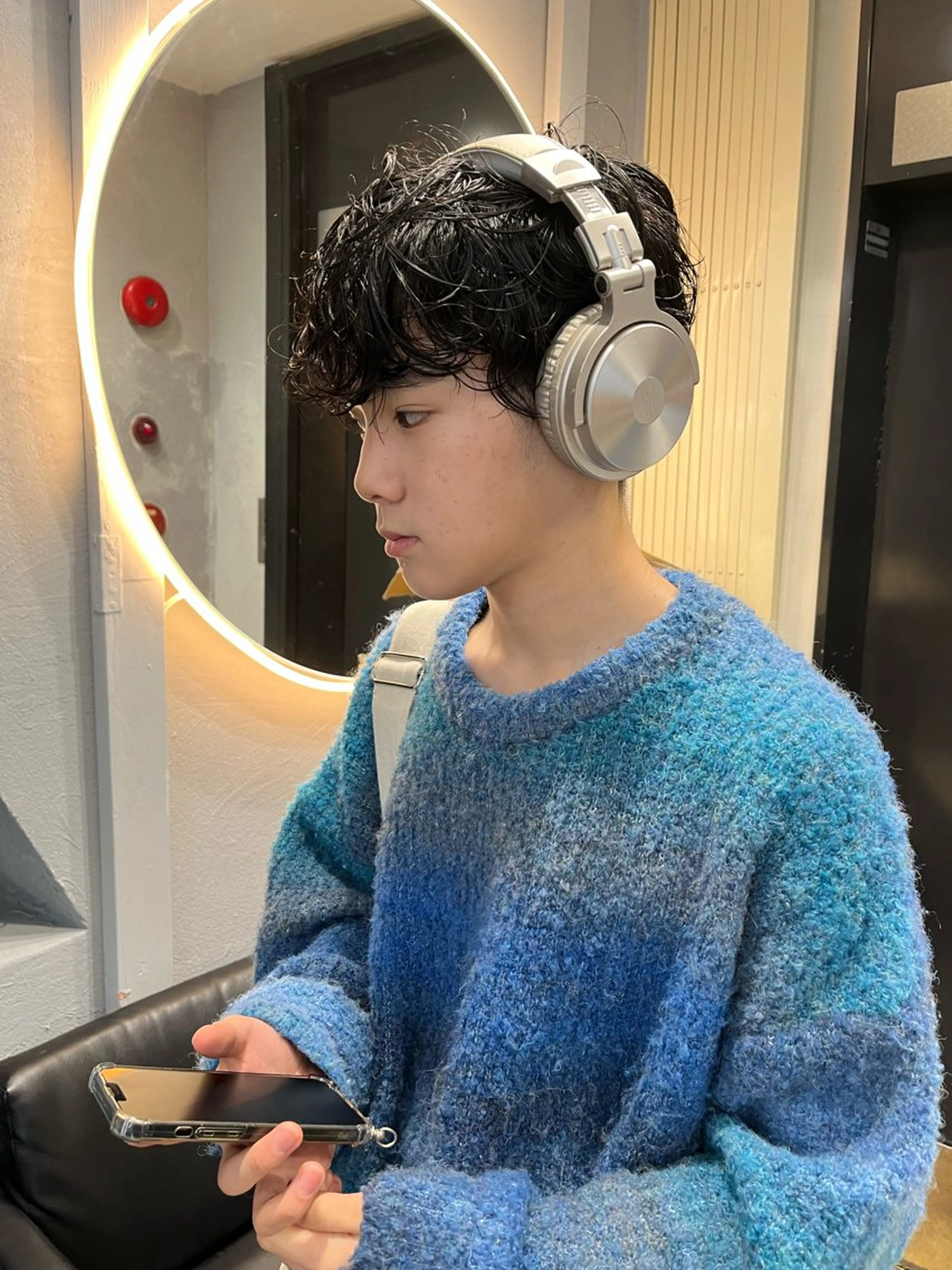 パーマ メンズ TATSUブリーチ/ ミルクティーベージュのヘアスタイル