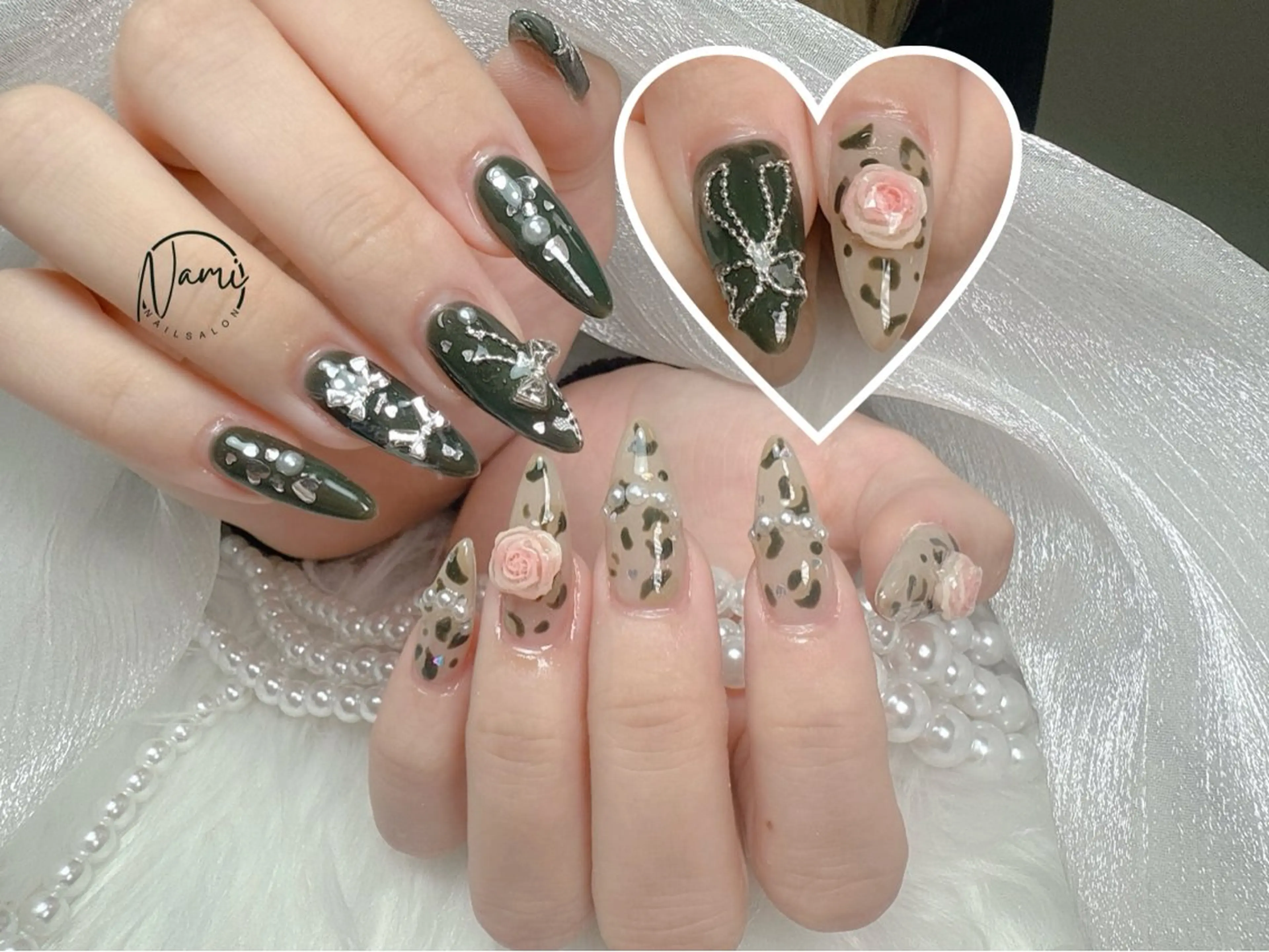 ネイル 長さ出し ガーリー 韓国ネイル ロングネイル 持ち込み ハンドネイル Nami nail salon所属・Nami nail salonのネイルデザイン